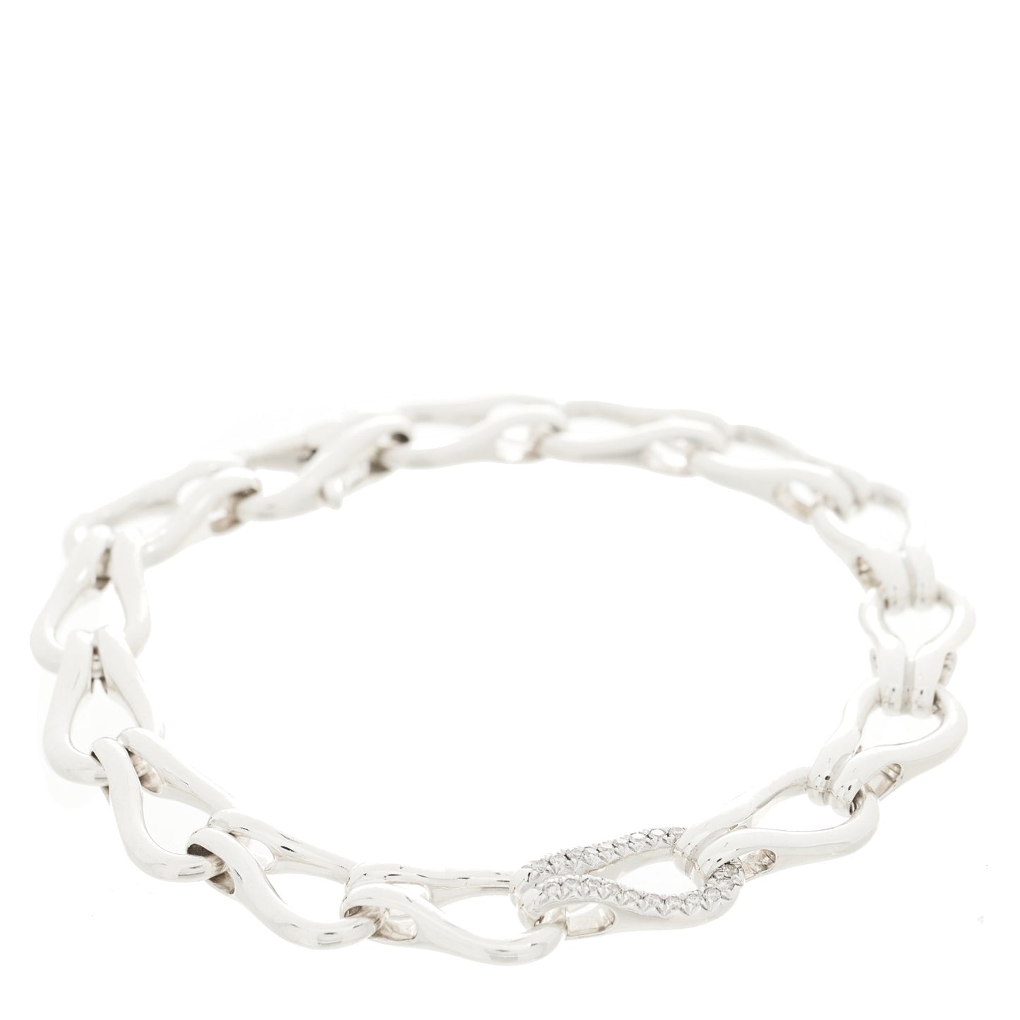 Sterling Silver Diamond Surf Bracelet