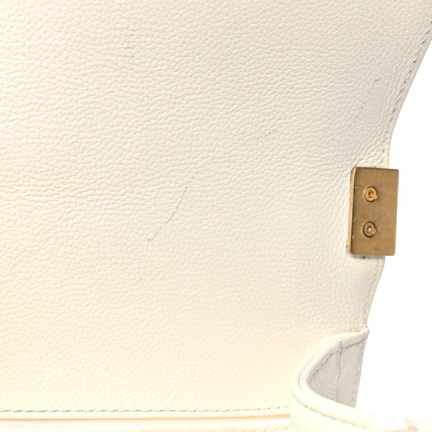 Caviar Quilted Small Boy Flap White
