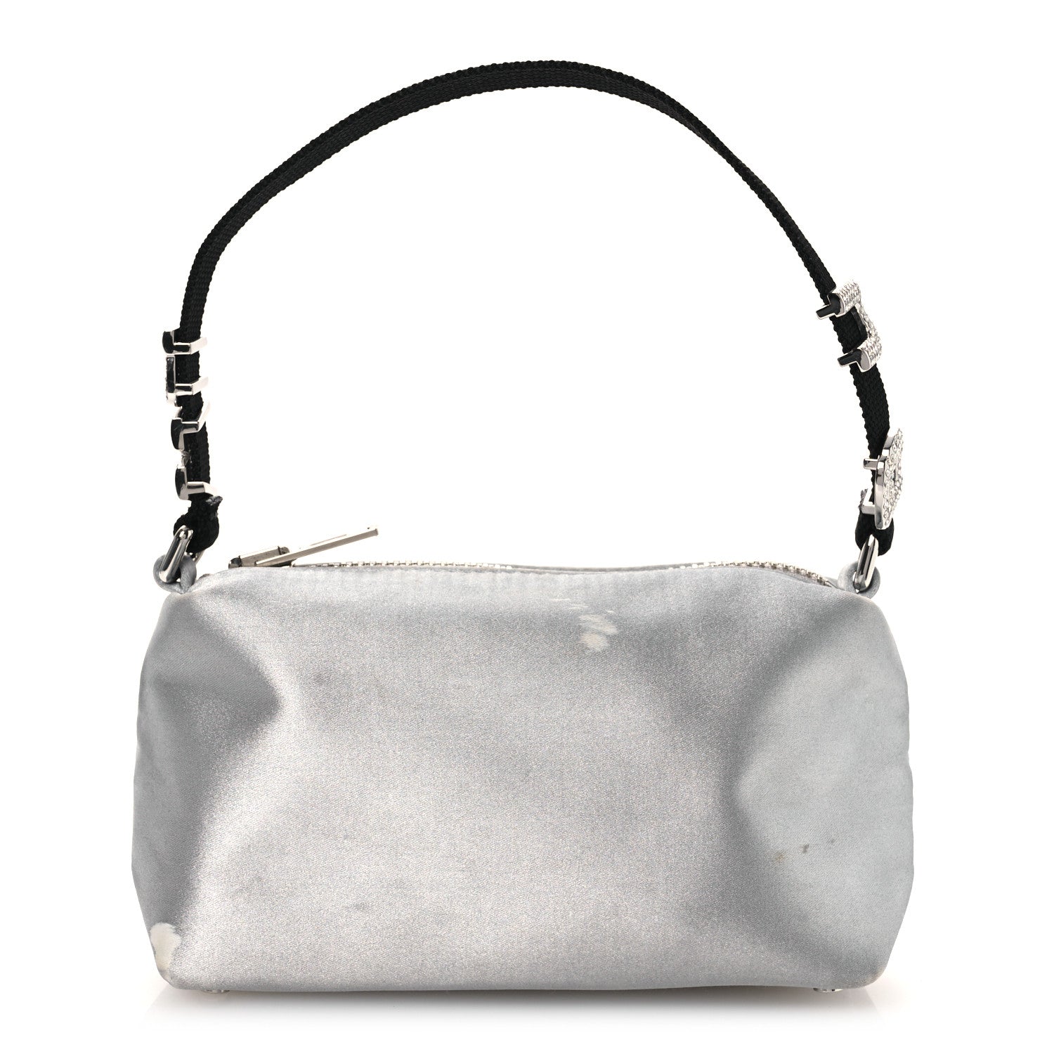 Alexander Wang Satin Crystal Heiress Pouch Silver 1794447
