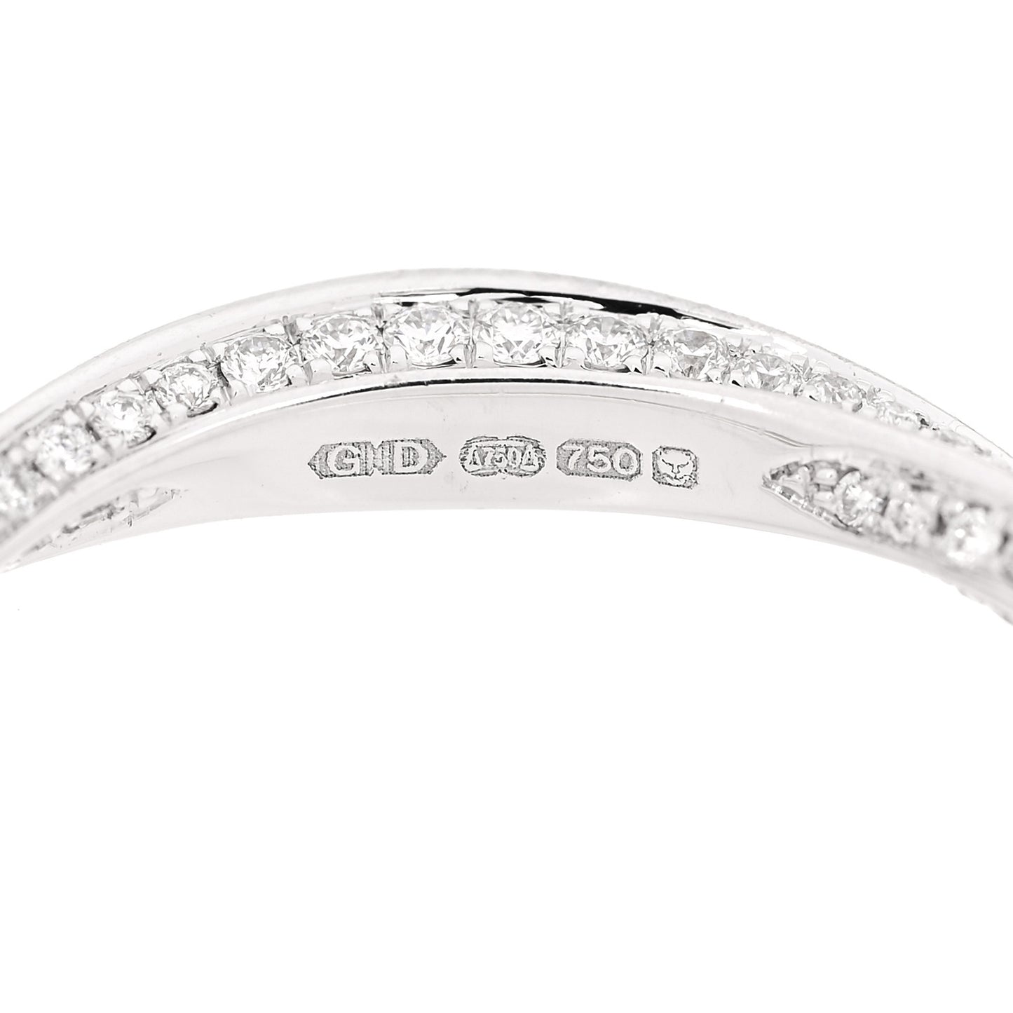 18K White Gold Diamond Spiral Pave Band Ring 50 5.5