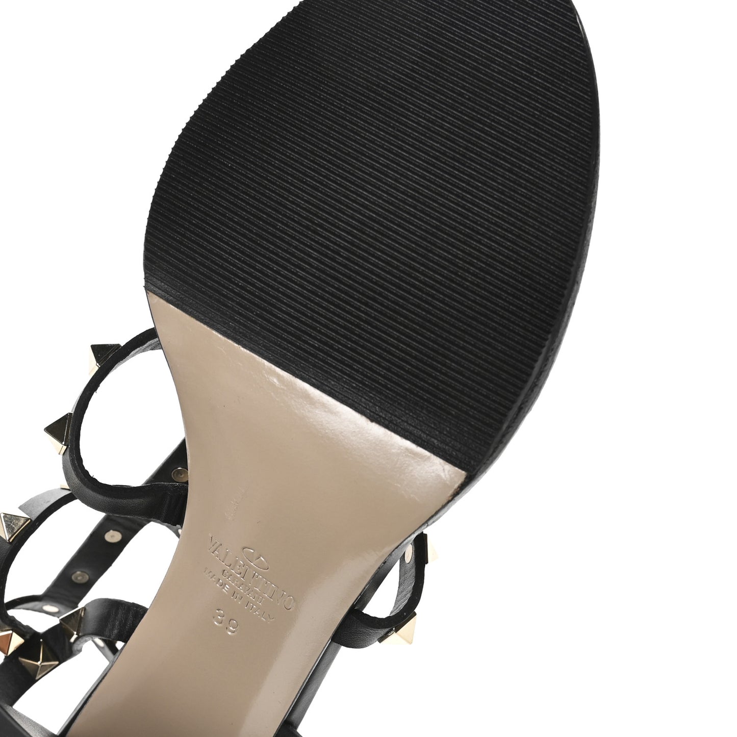 Calfskin Rockstud 60mm City Sandals 39 Black