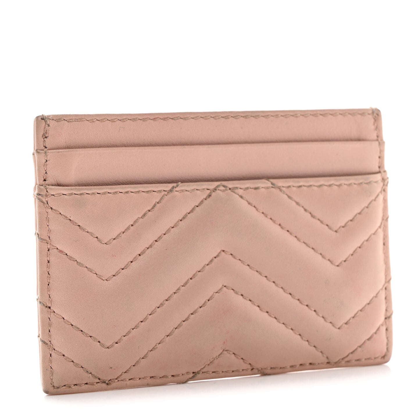 Calfskin Matelasse GG Marmont Card Holder Perfect Pink