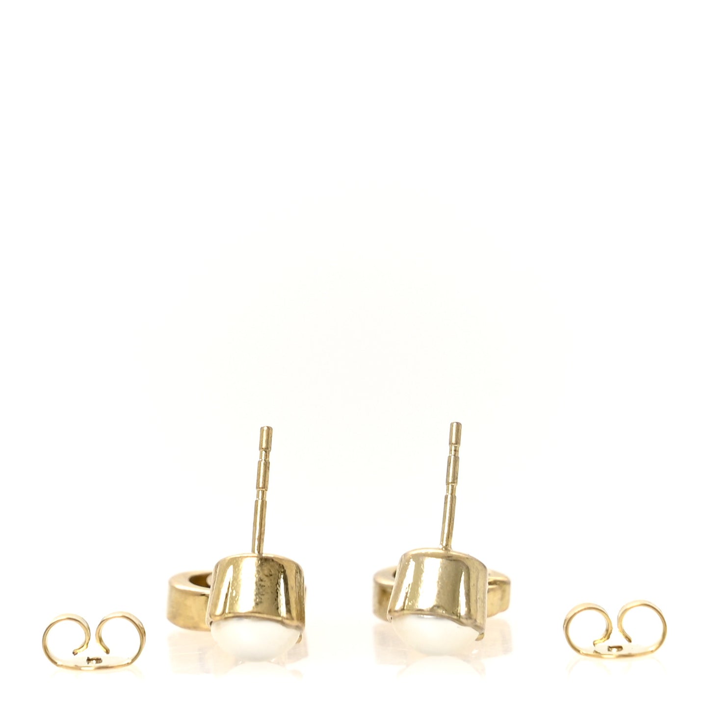 Metal Pearl Double G Chain Drop Earrings Gold
