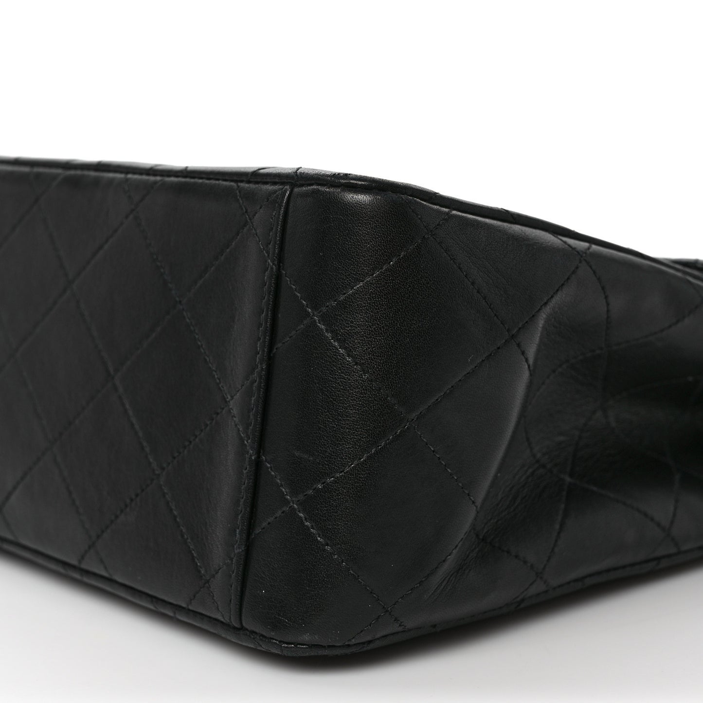 Lambskin Quilted XL Jumbo Single Flap Black
