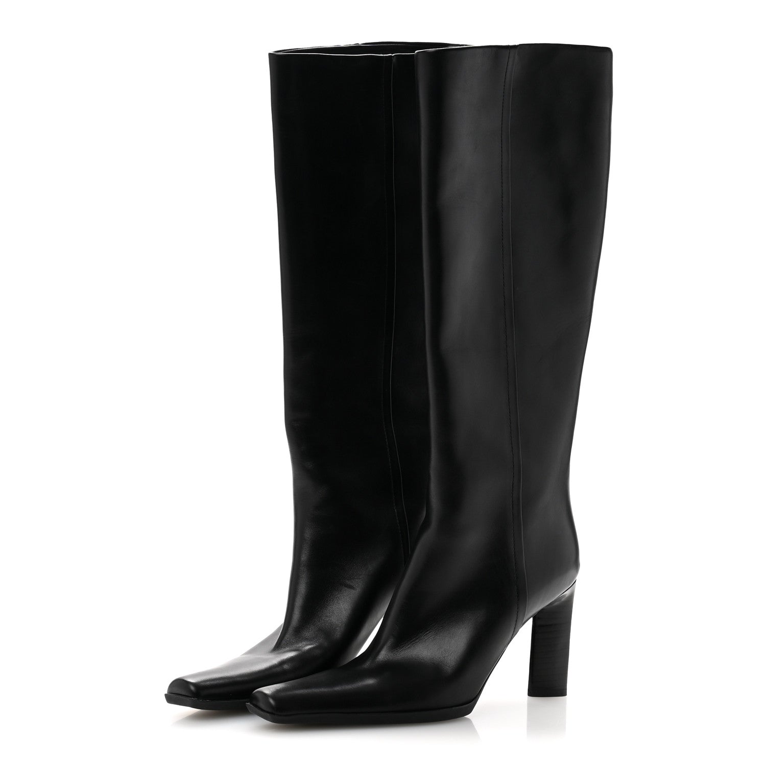 Prada Vitello Knee High Boots 36 Black 3 of 10