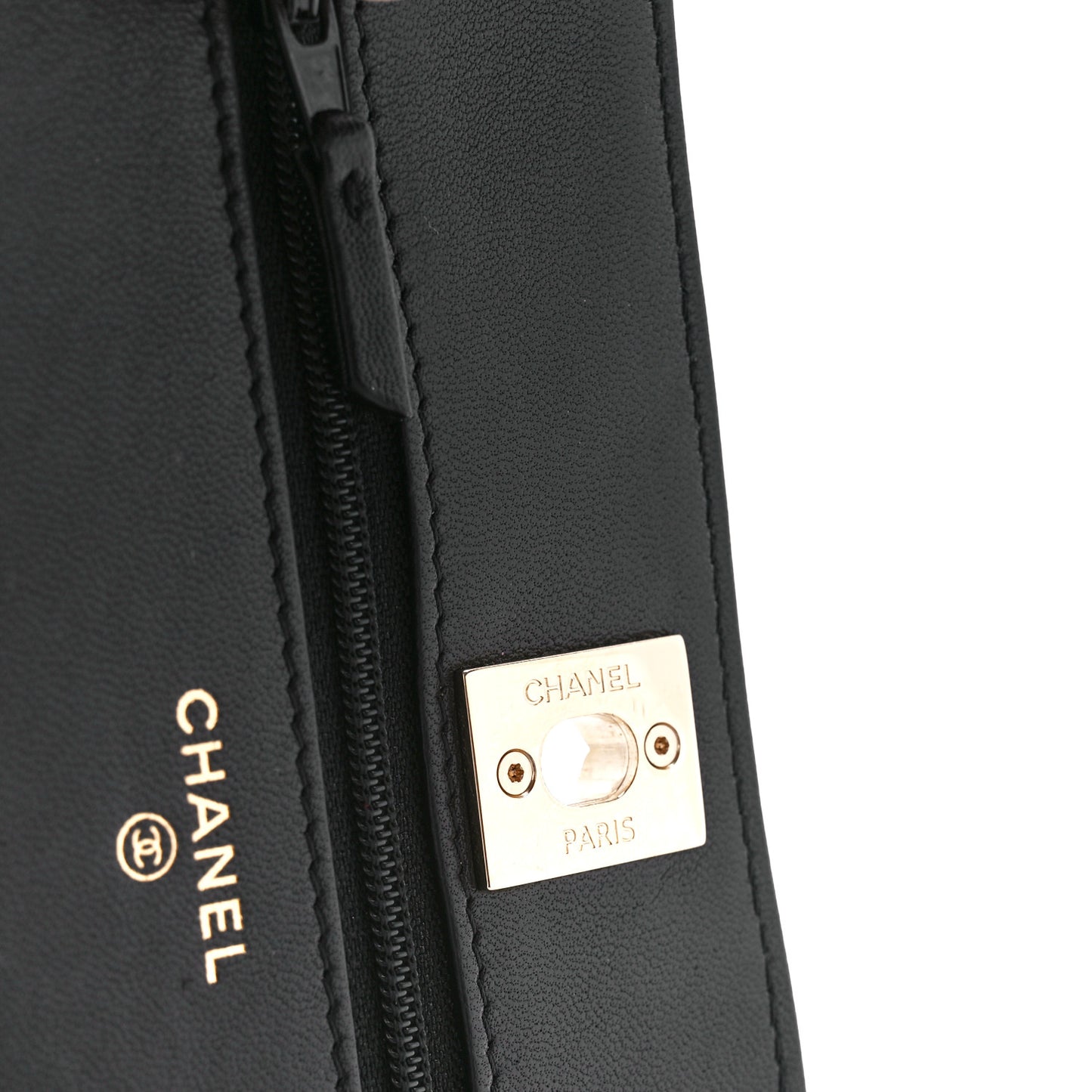Lambskin Quilted Trendy CC Wallet On Chain WOC Black