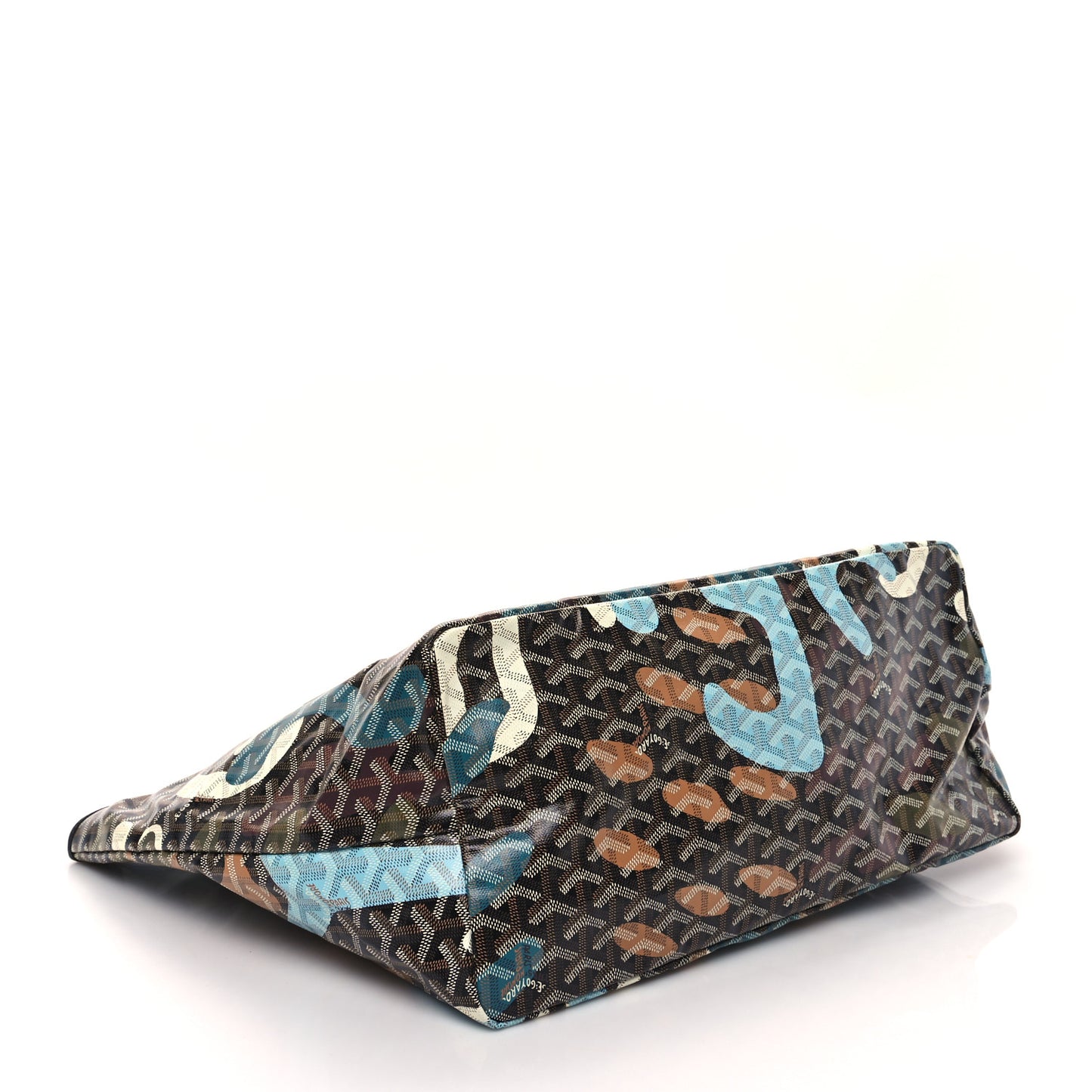 Goyardine Saint Louis Lettres Camouflage GM Black Blue