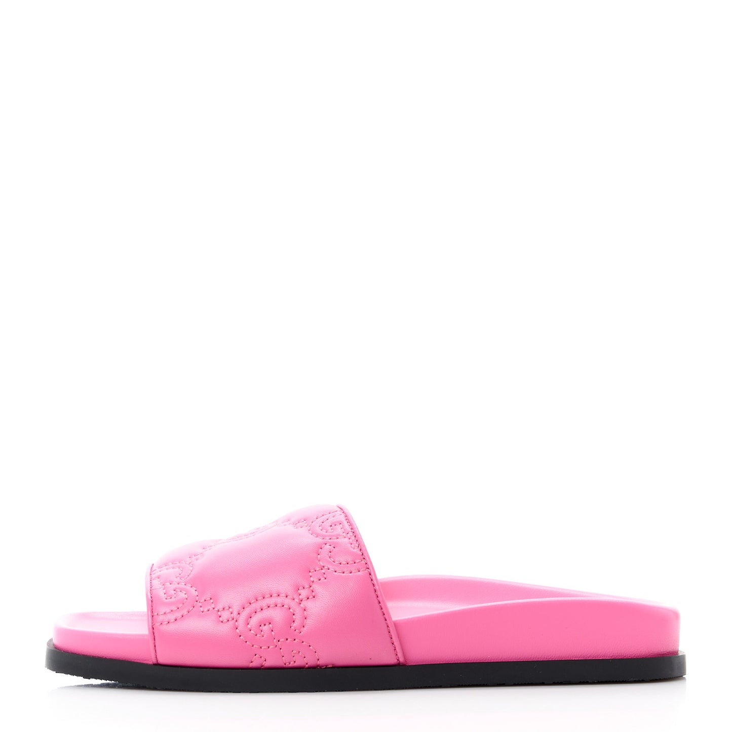 Nappa GG Matelasse Flat Slide Sandals 35 Bon Bon