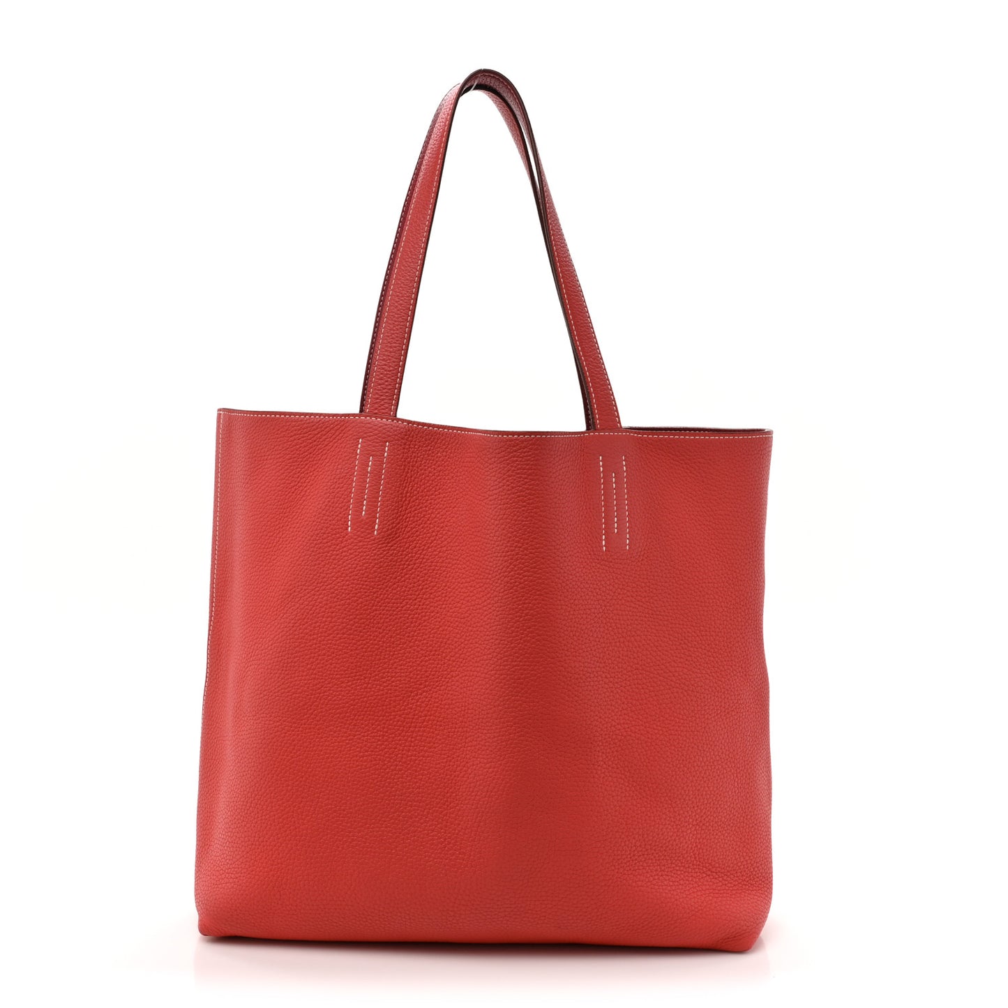Taurillon Clemence Double Sens 45 Reversible Tote Rubis Bougainvillea
