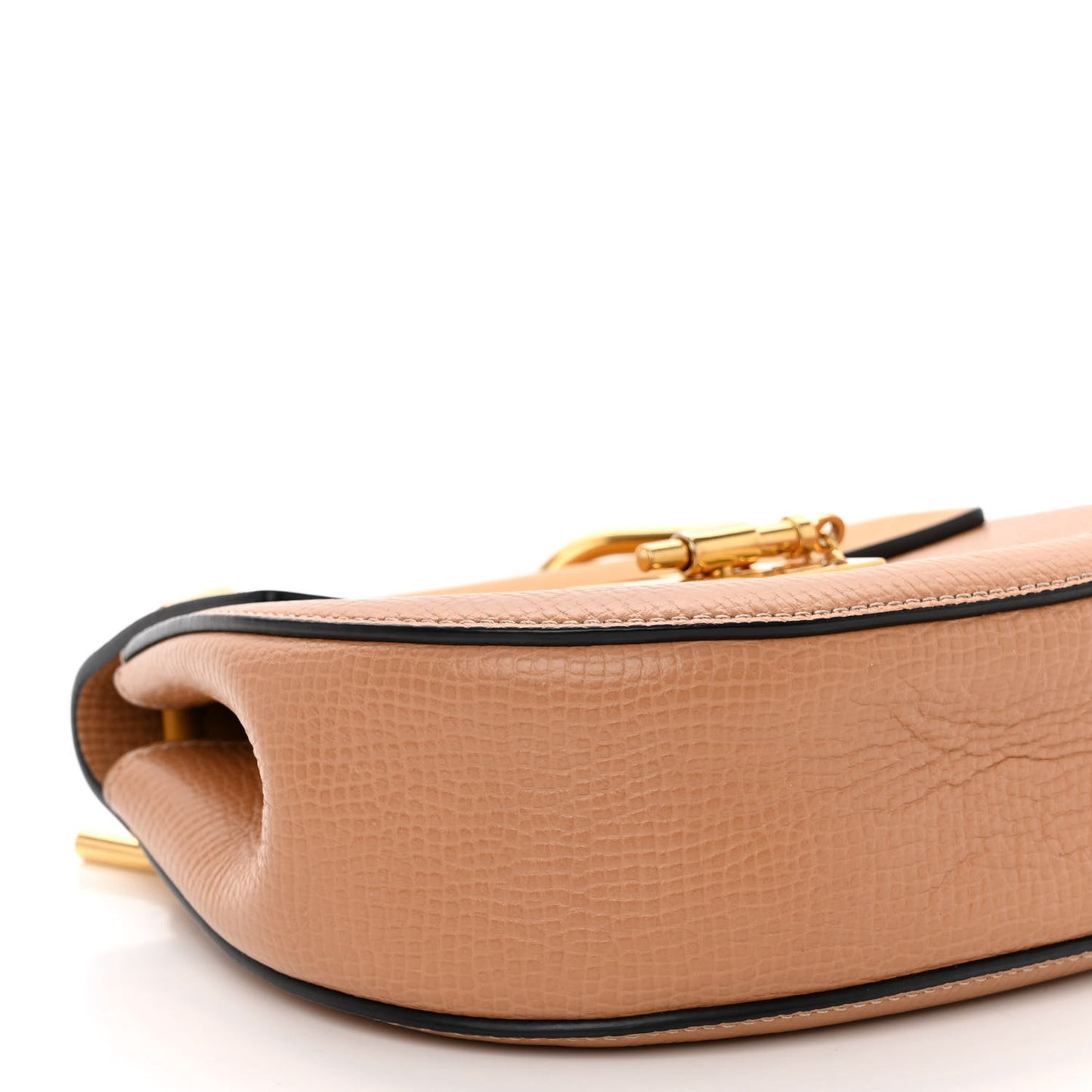 Grained Calfskin Lambskin Mini Drew Shoulder Bag Wet Sand Sunflower