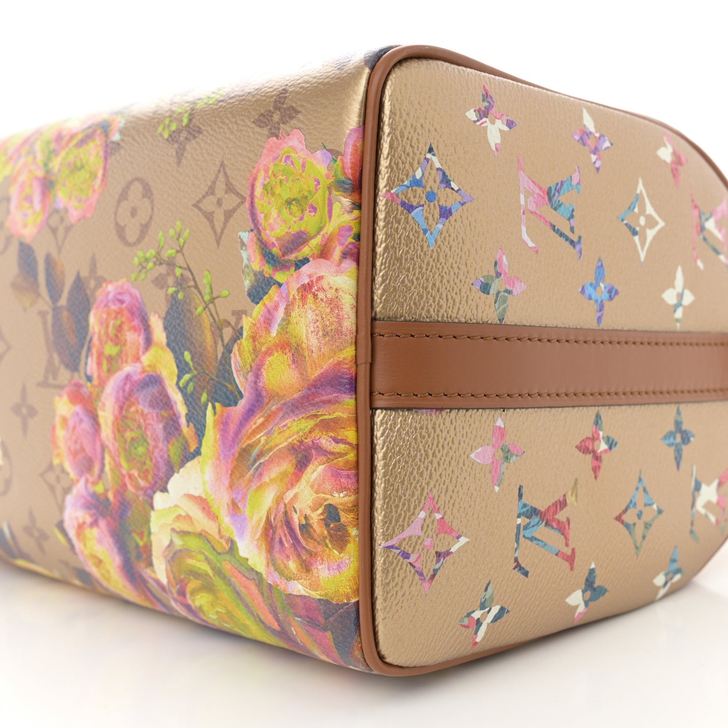 Metallic Monogram LV Garden Speedy Bandouliere 25 Gold