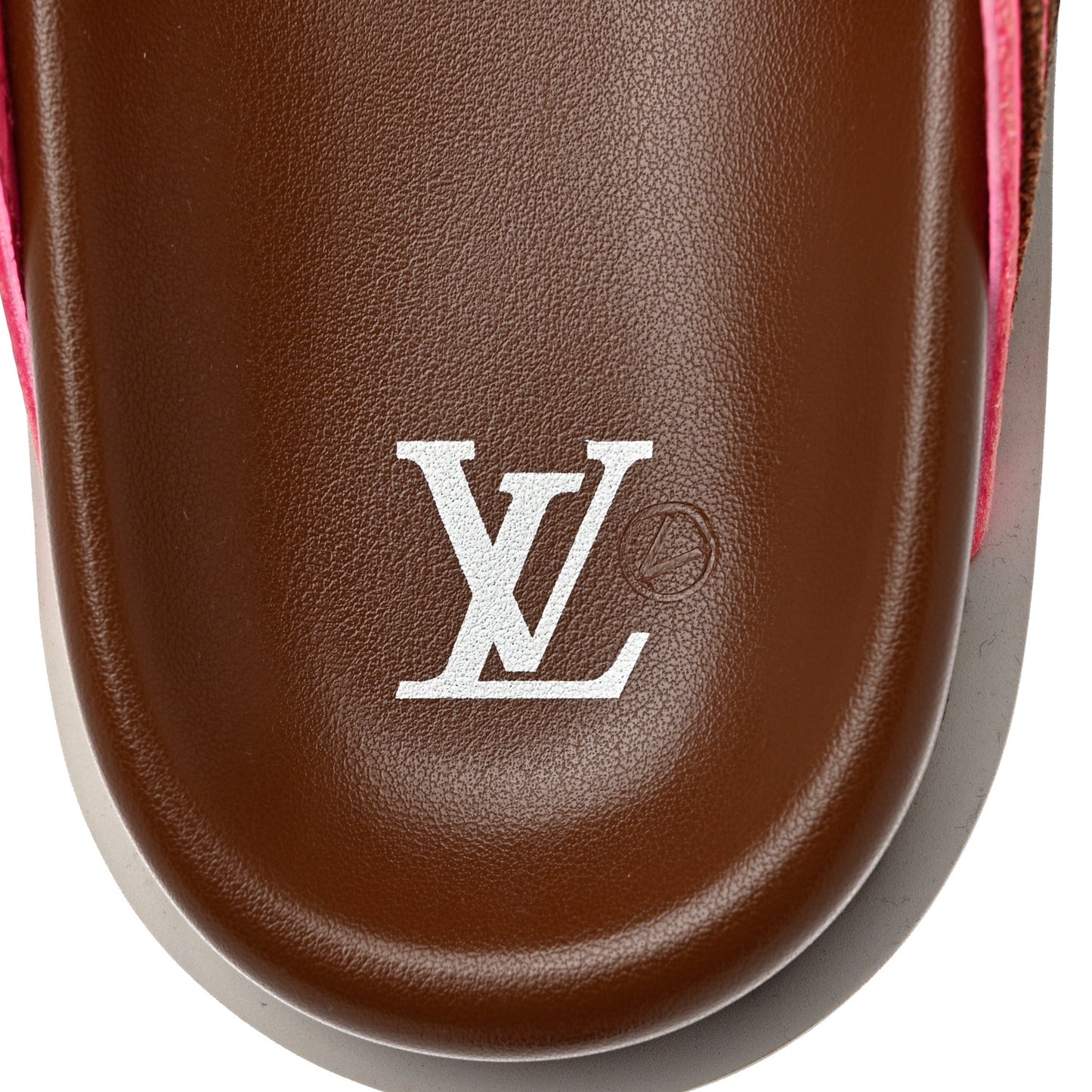 Mix Materials Mens LV Script Trainer Mules 10.5 Brown pink