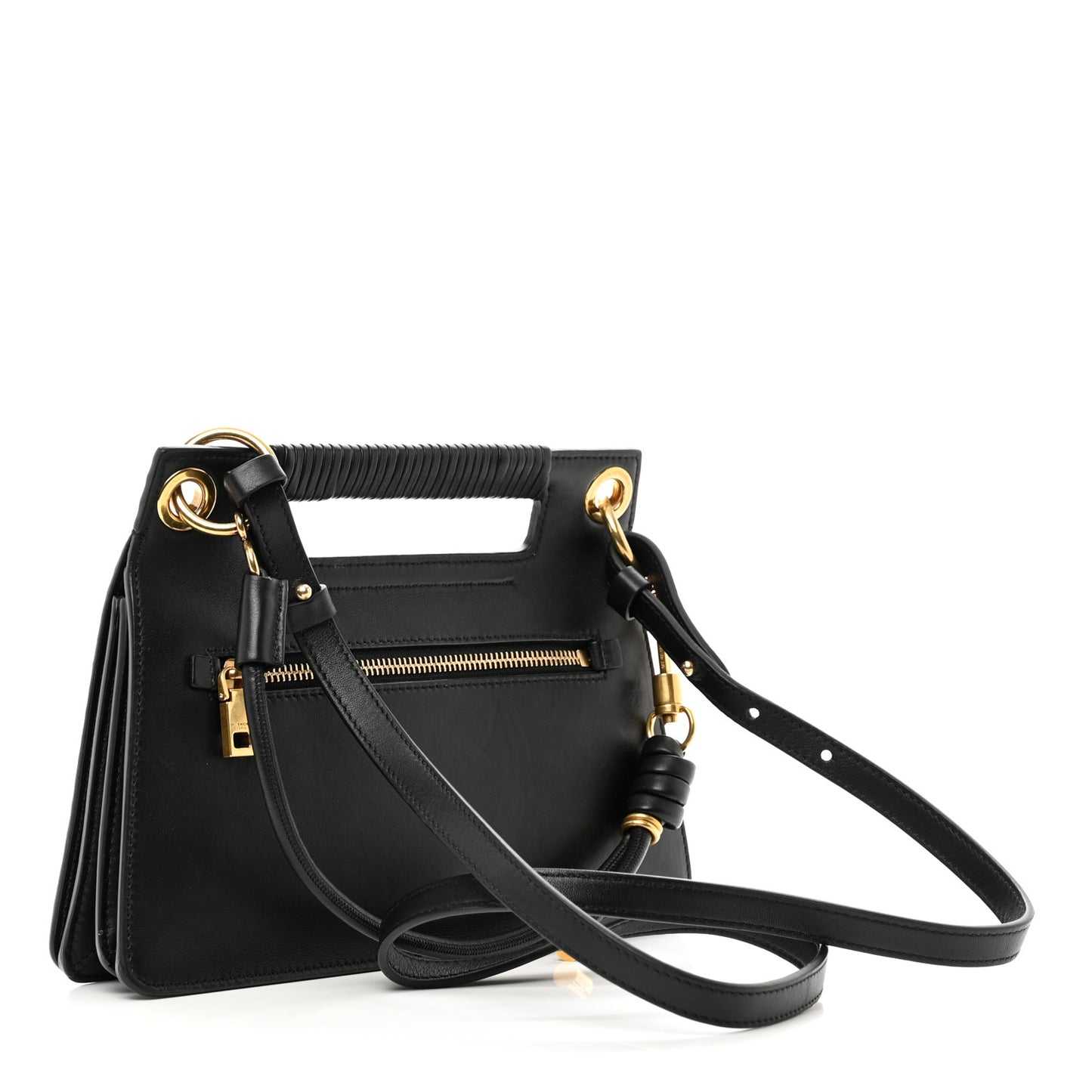 Calfskin Python Embossed Medium Whip Top Handle Crossbody Black White