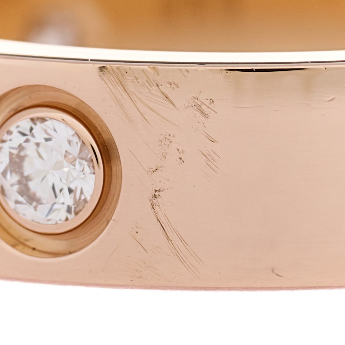 18K Pink Gold 3 Diamond 5.5mm LOVE Ring 62 10
