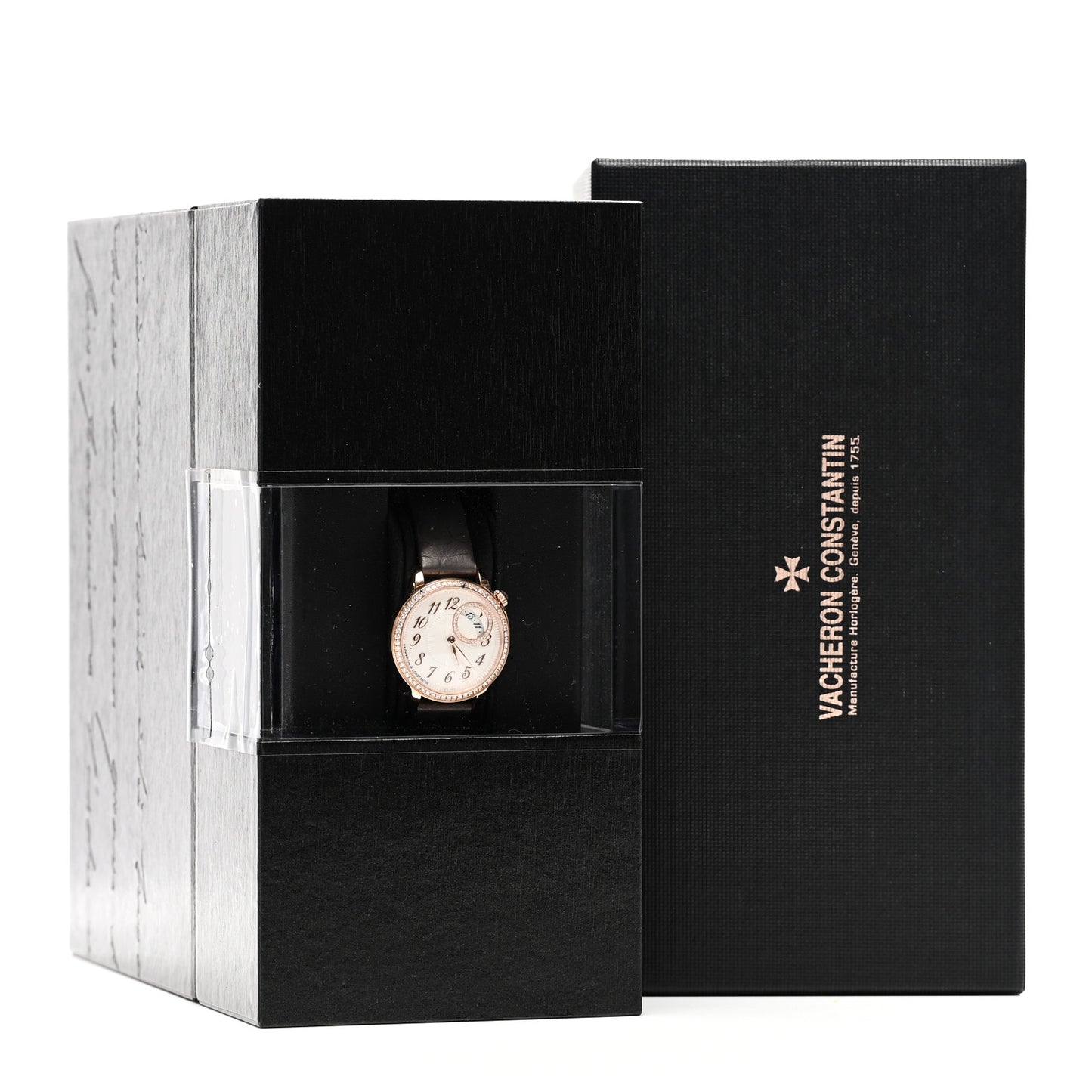 18K Pink Gold Alligator Diamond Bezel 30mm Egerie Quartz Watch 1205F/000R-B622