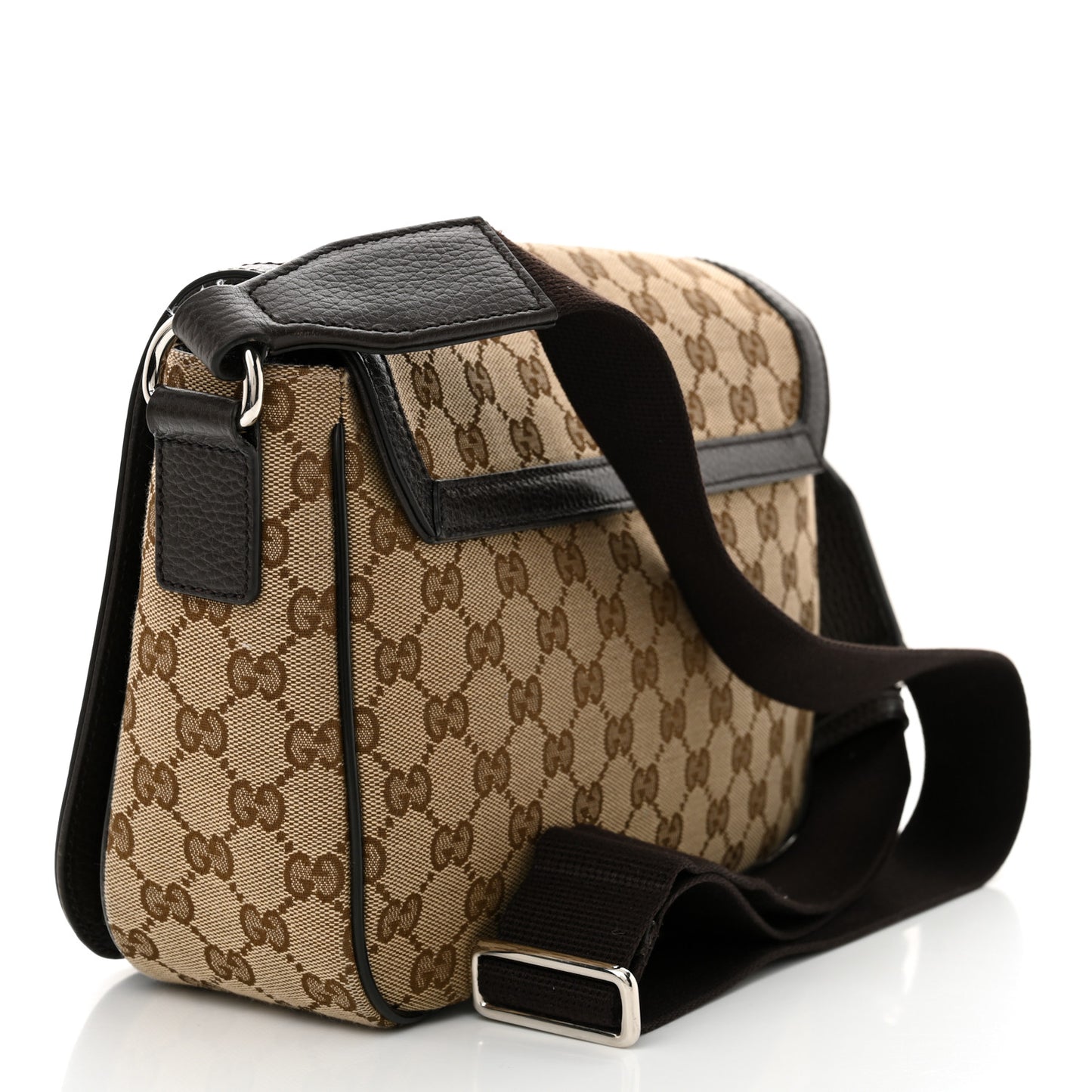 Monogram Flap Messenger Bag Beige Dark Brown