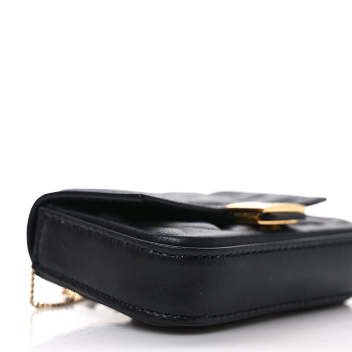 Nappa Matisse FF Embossed Nano Baguette Charm Black