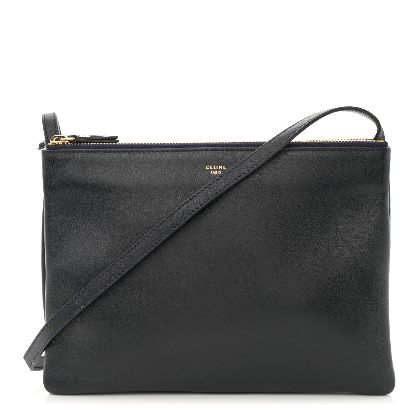Lambskin Large Trio Crossbody Bag Navy Blue