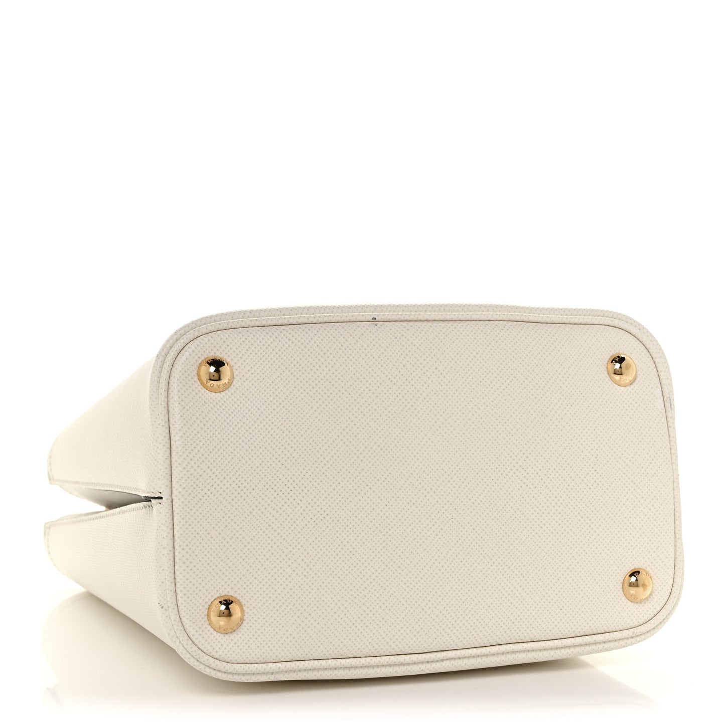 Saffiano Cuir Medium Panier Bucket Bag Bianco Black