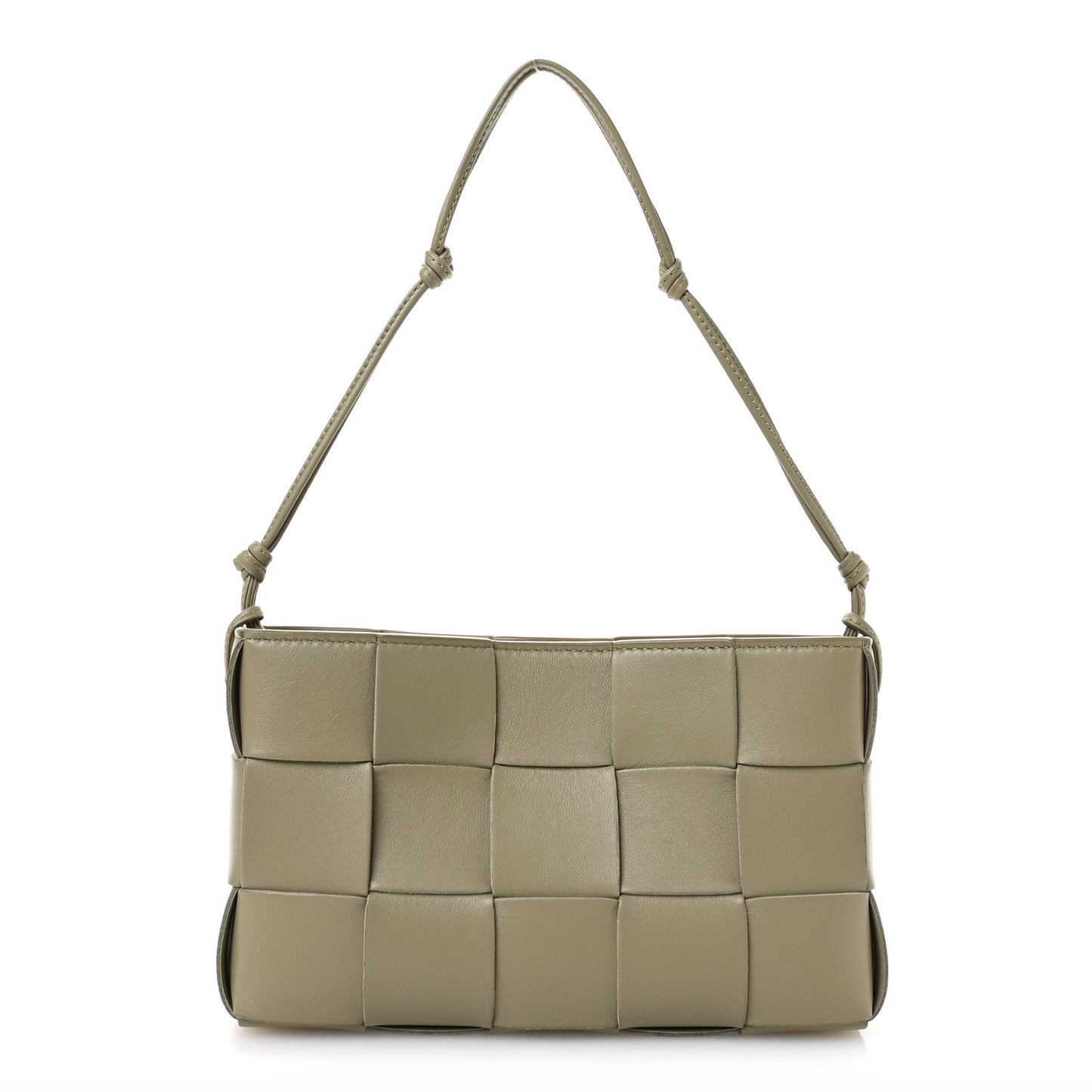 Calfskin Maxi Intrecciato Cassette Pouch On Strap Travertine