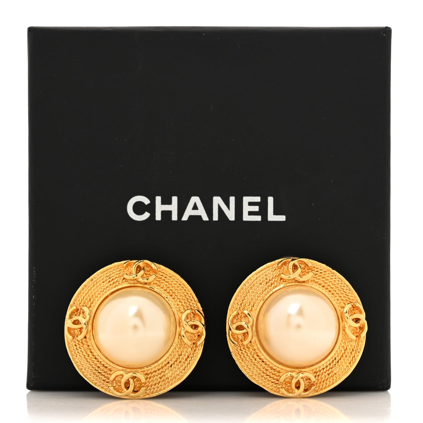 Pearl CC Clip On Earrings Gold