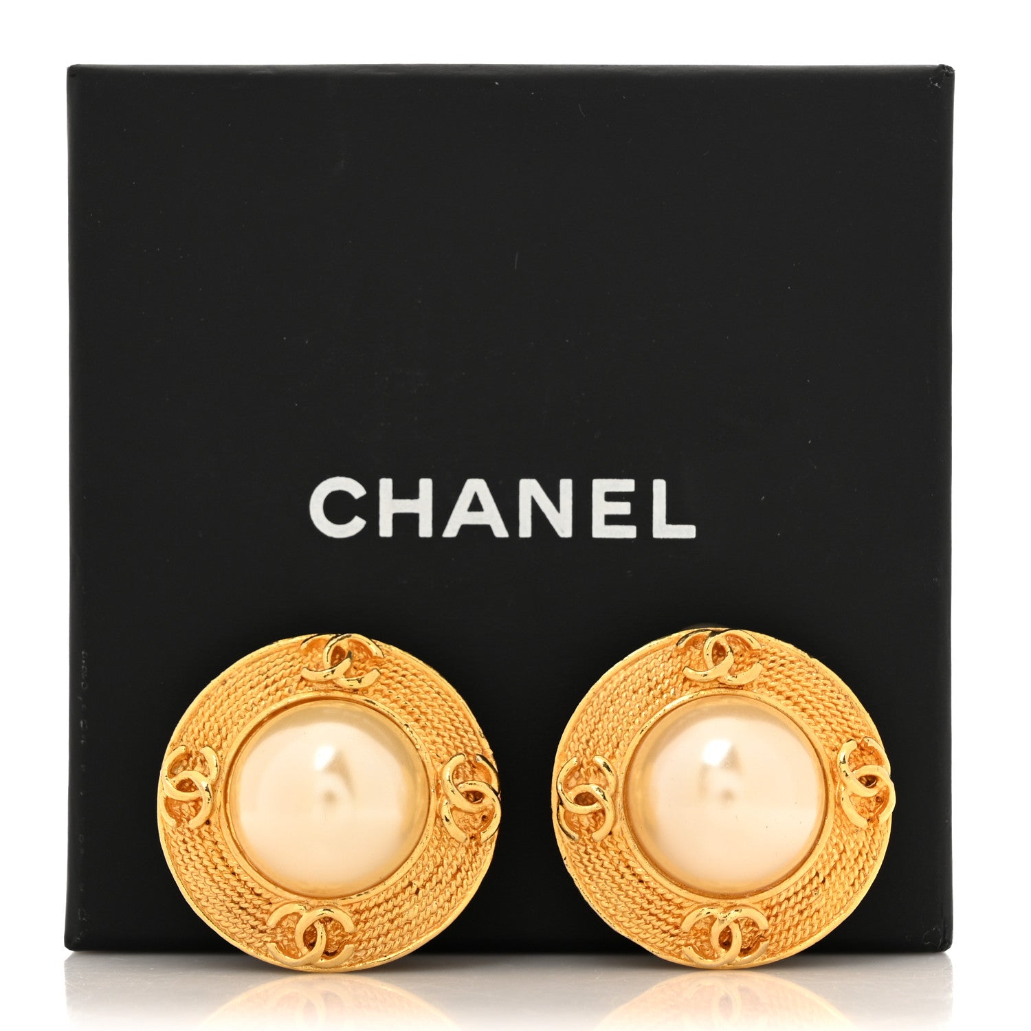 Chanel Pearl CC Clip On Earrings Gold 5 of 5