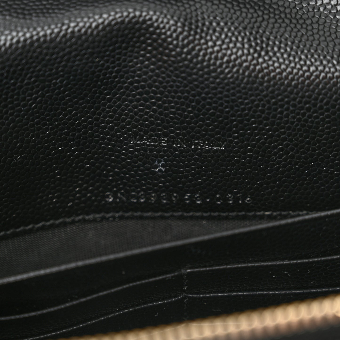 Grain De Poudre Matelasse Chevron Monogram Envelope Chain Wallet Black