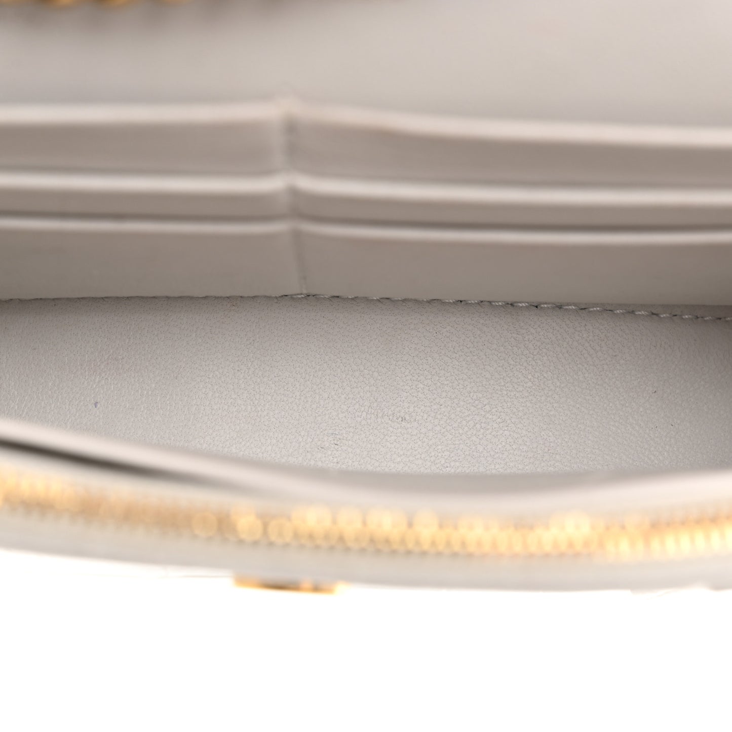 Shiny Calfskin Crocodile Embossed Hourglass Chain Bag White