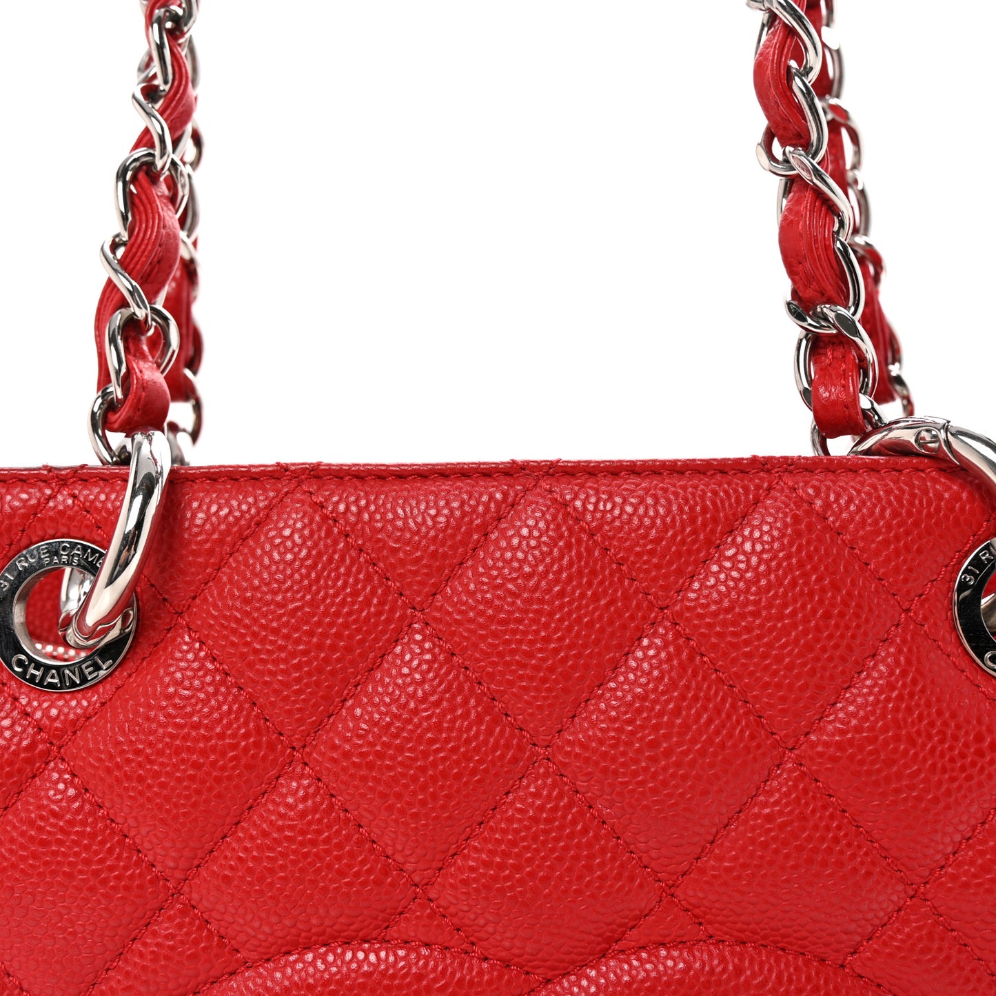 Caviar Quilted Grand Shopping Tote GST Red