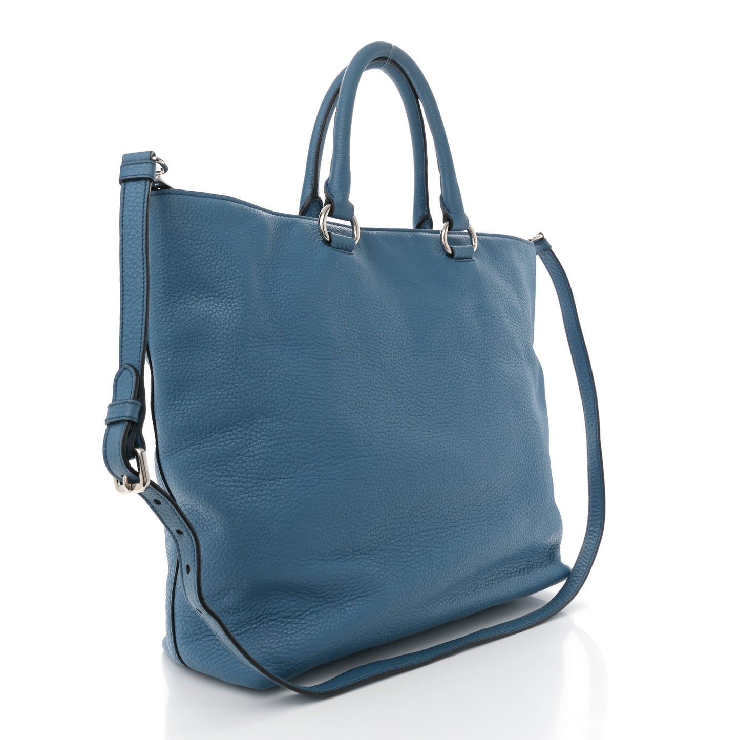 Vitello Daino Shopping Tote Cobalto