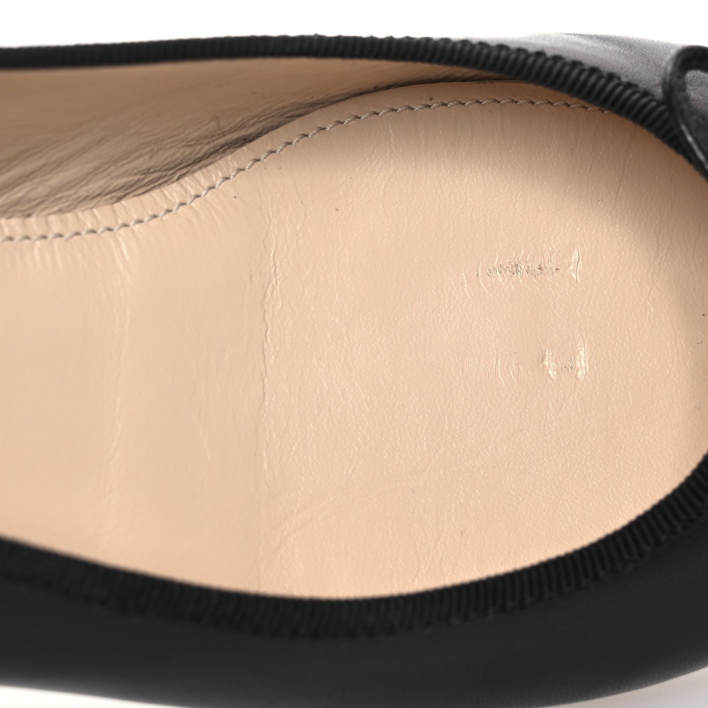 Nappa Vernice Cap Toe Logo Bow Ballerina Flats 40 Black