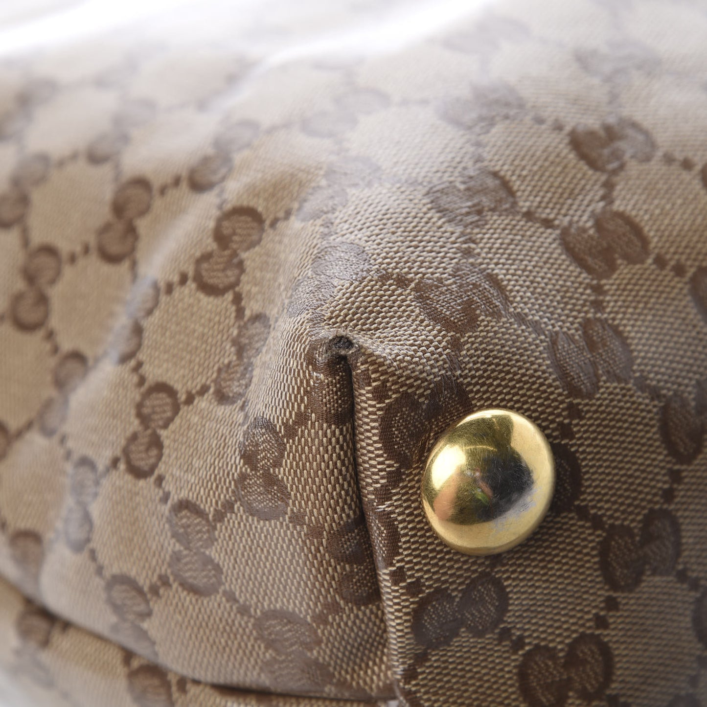Crystal Monogram Large Babouska Vertical Shopping Tote Brown