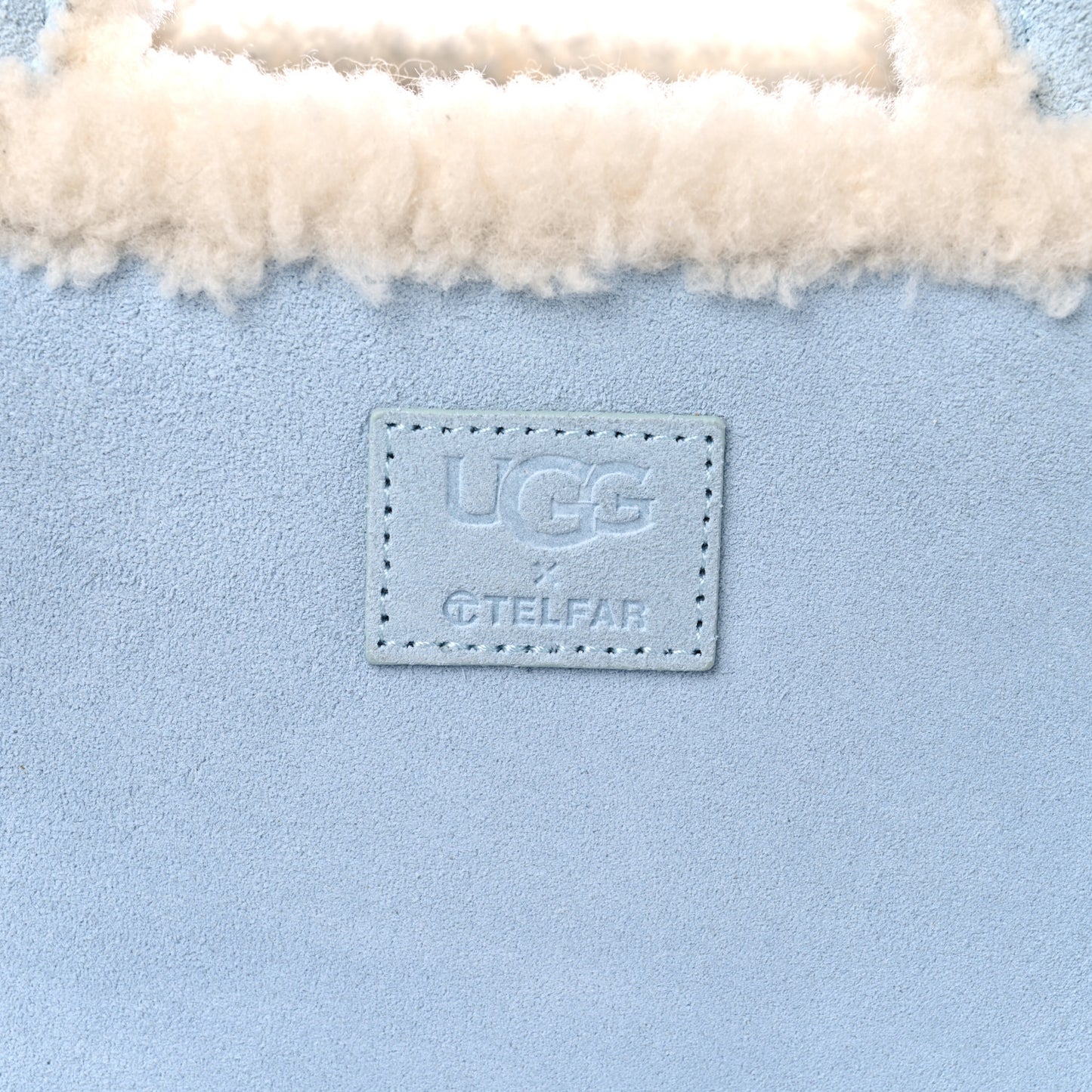 X UGG Suede Shearling Medium Shopping Bag Blue