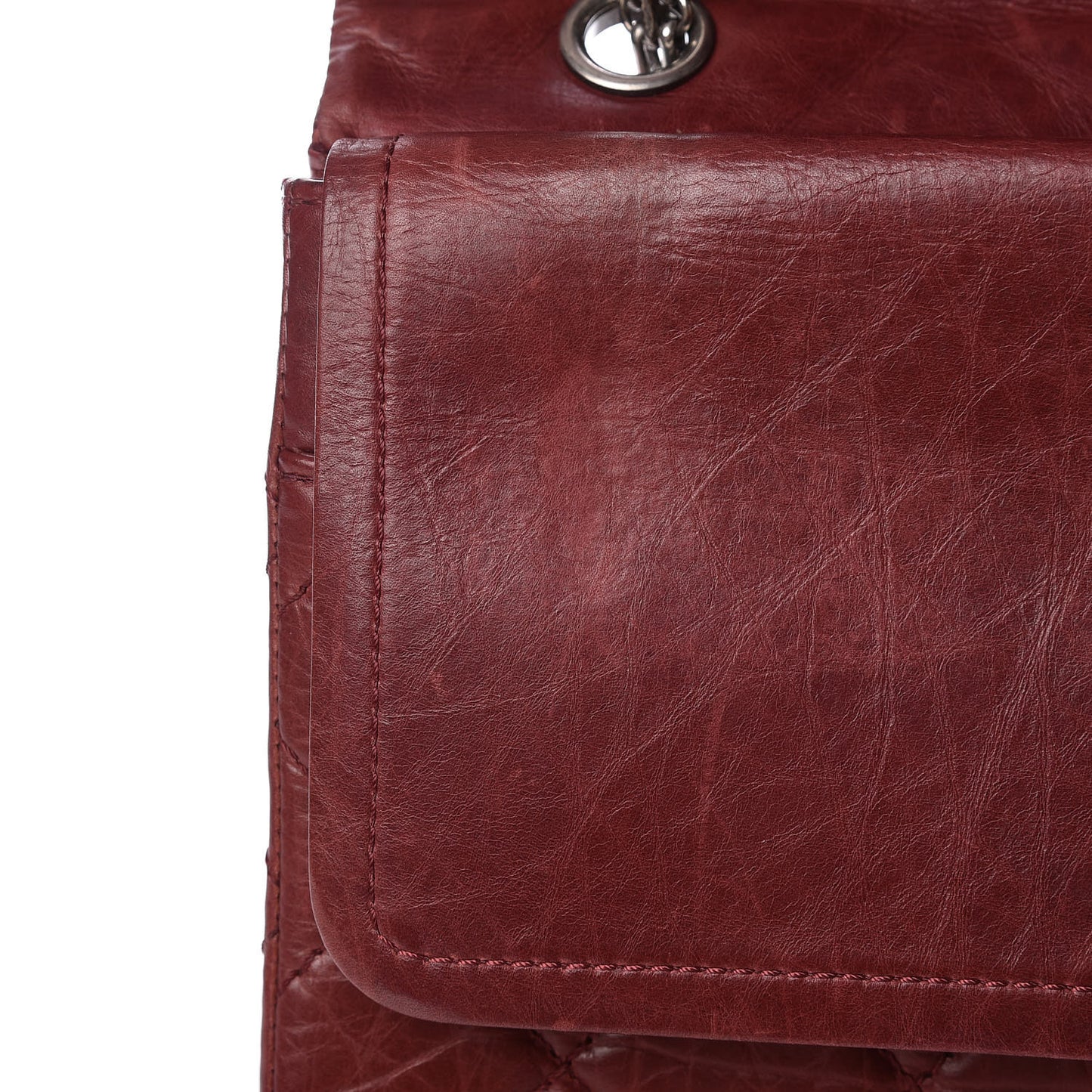 Aged Calfskin Quilted 2.55 Reissue 228 Flap Dark Red