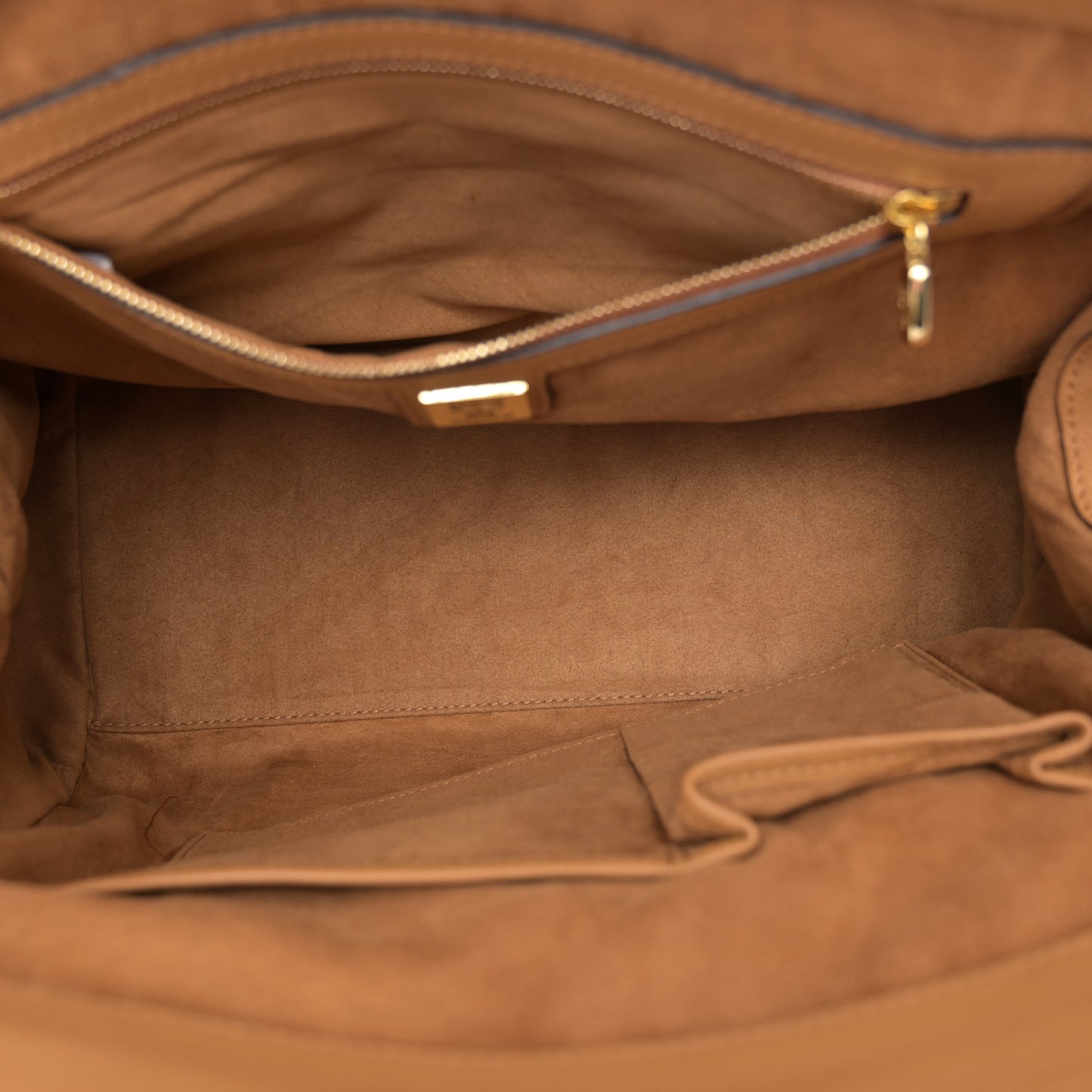 Visetos Studded Boston Satchel Cognac