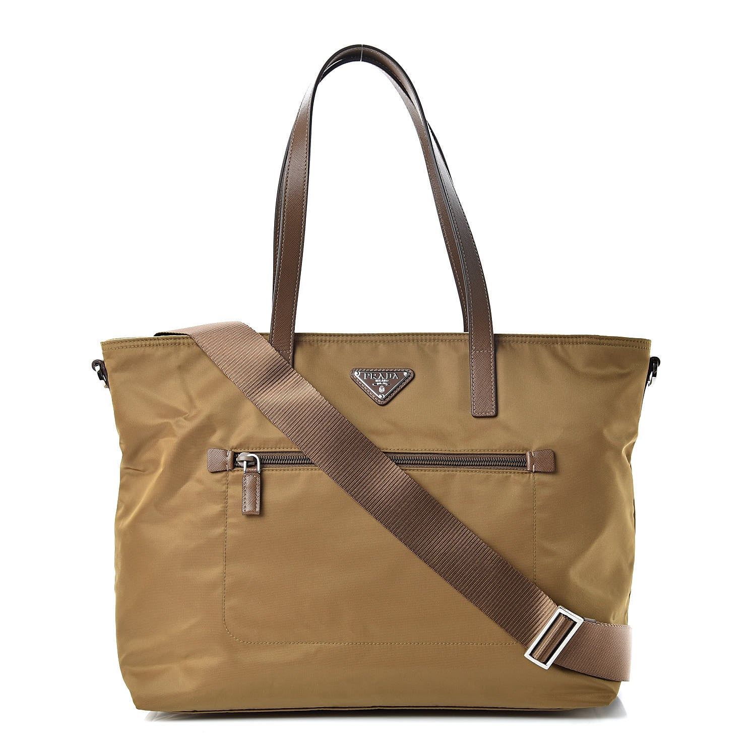 Prada Tessuto Nylon Saffiano Vela Tote Tobacco 506021 – FASHIONPHILE