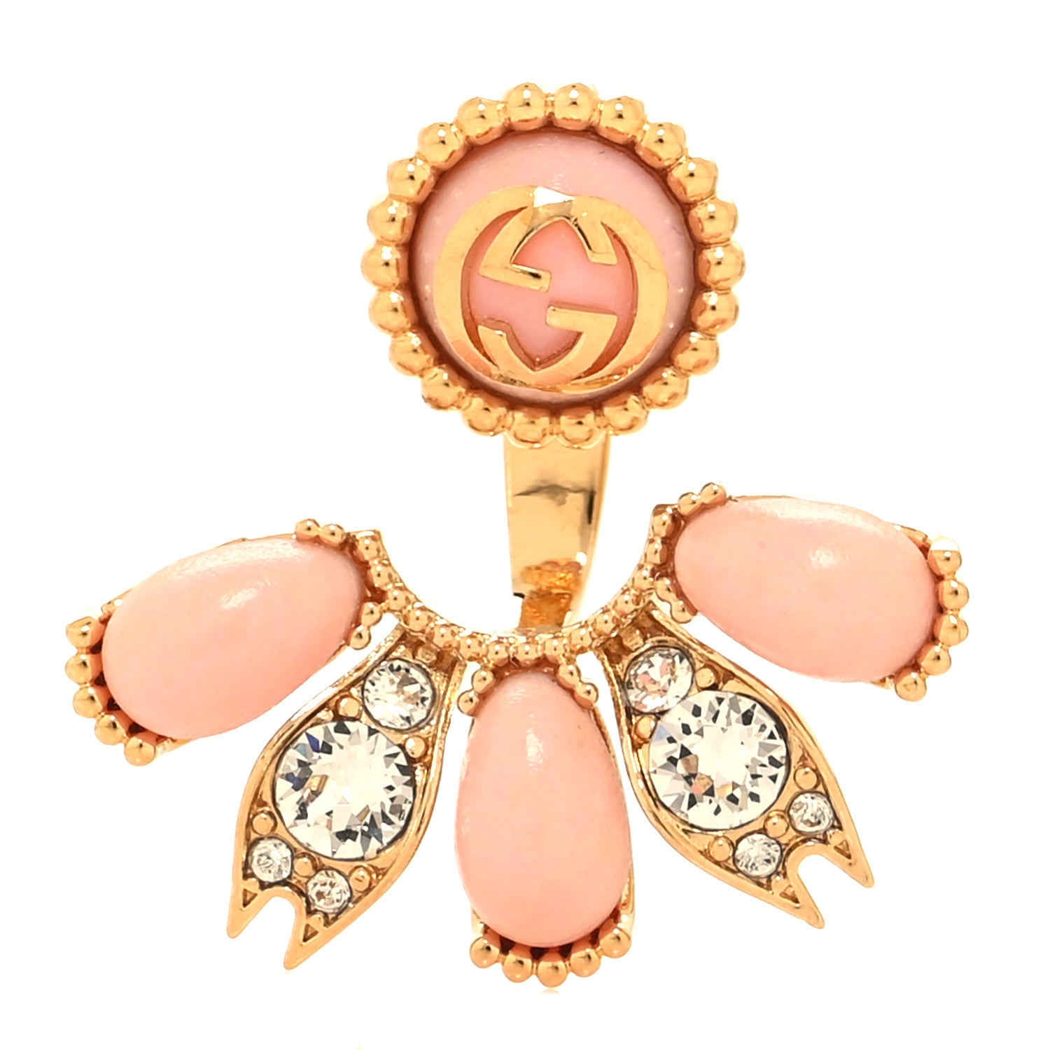 Gucci Resin Crystal Single GG Earring Pink Gold 1633079 – FASHIONPHILE