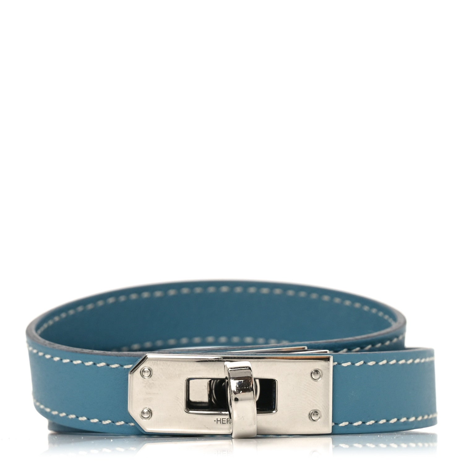 Hermes Swift Kelly Double Tour Bracelet T5 Bleu Jean 1848577