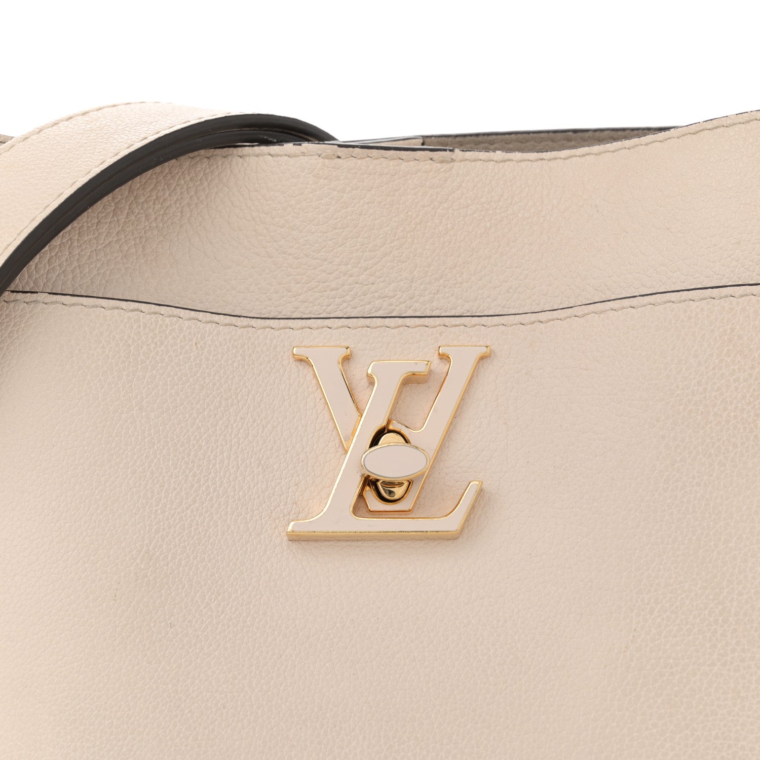 Louis Vuitton Grained Calfskin Lock and Walk Bucket Quartz 7 of 12