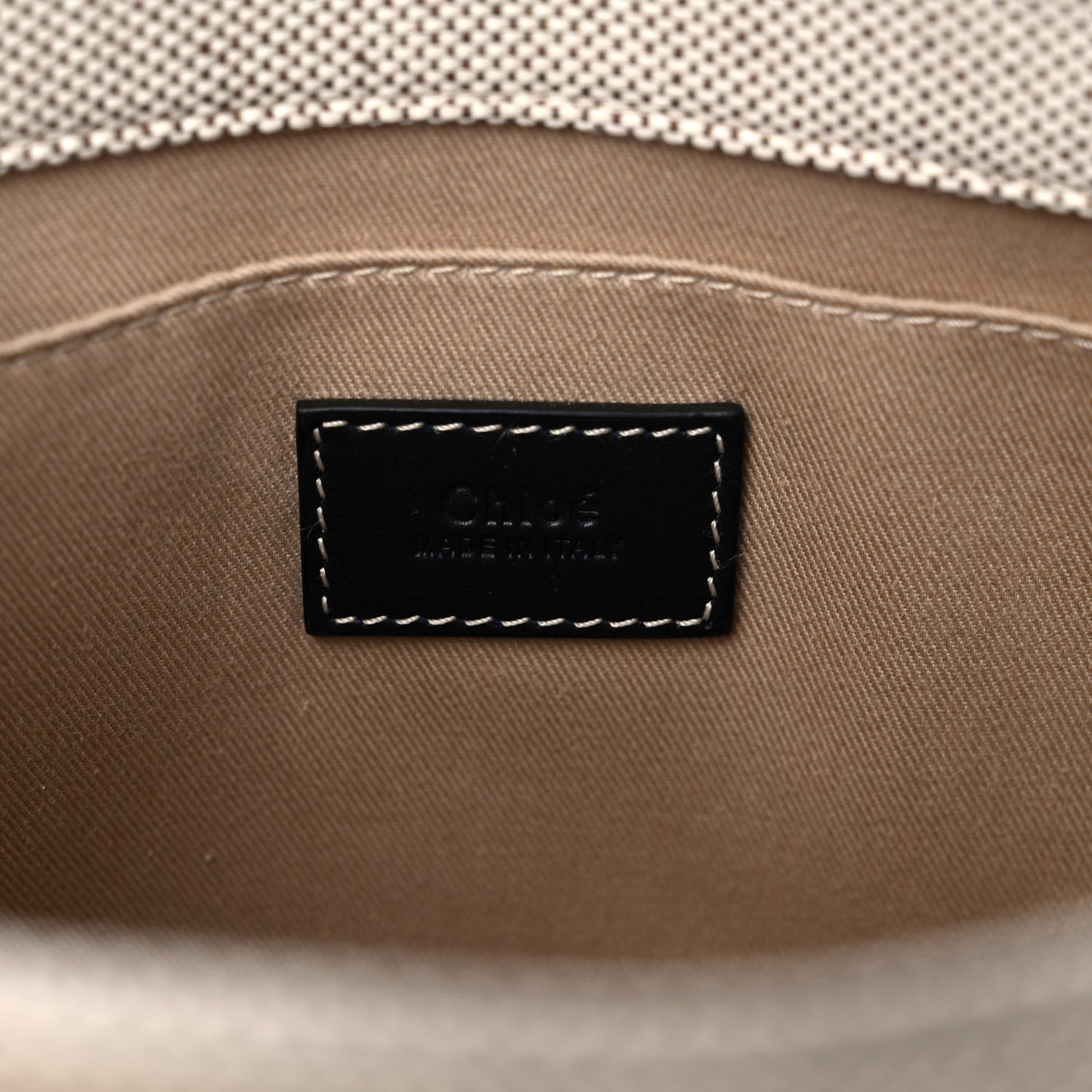 Cotton Calfskin Small Woody Ribbon Tote White