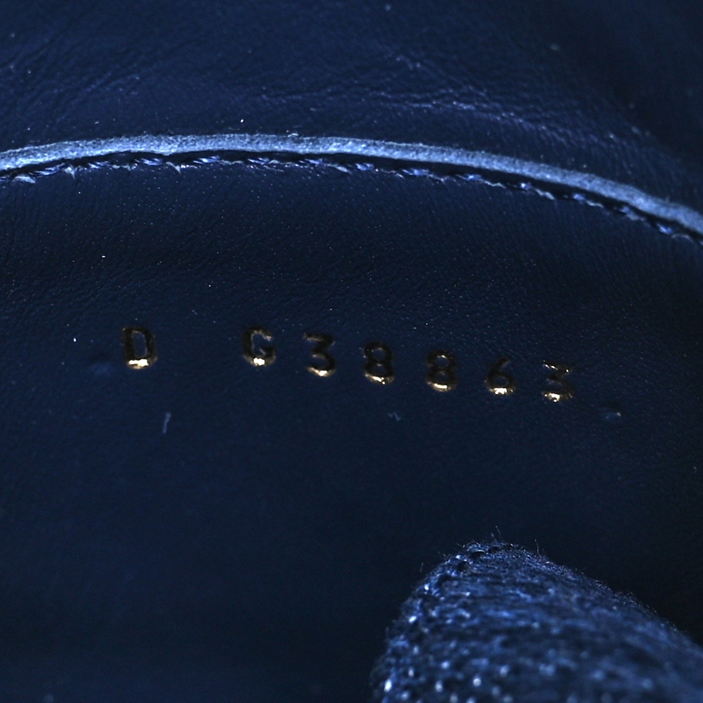 Denim Patent Lambskin Quilted CC Lace Up Combat Boots 37.5 Blue Black