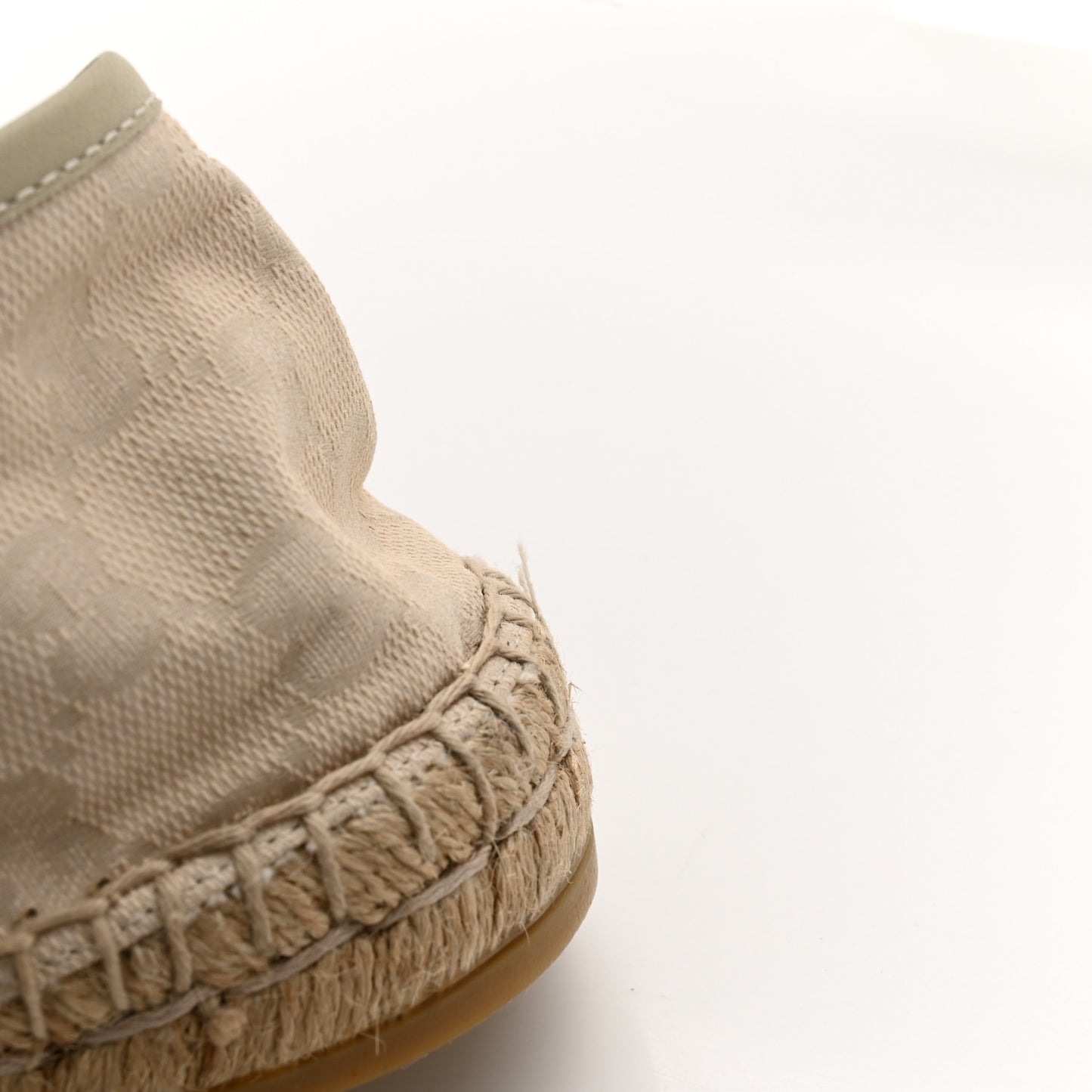 Washed Cotton Miro Soft Calfskin GG Monogram Mens Espadrilles 9 White Mystic White