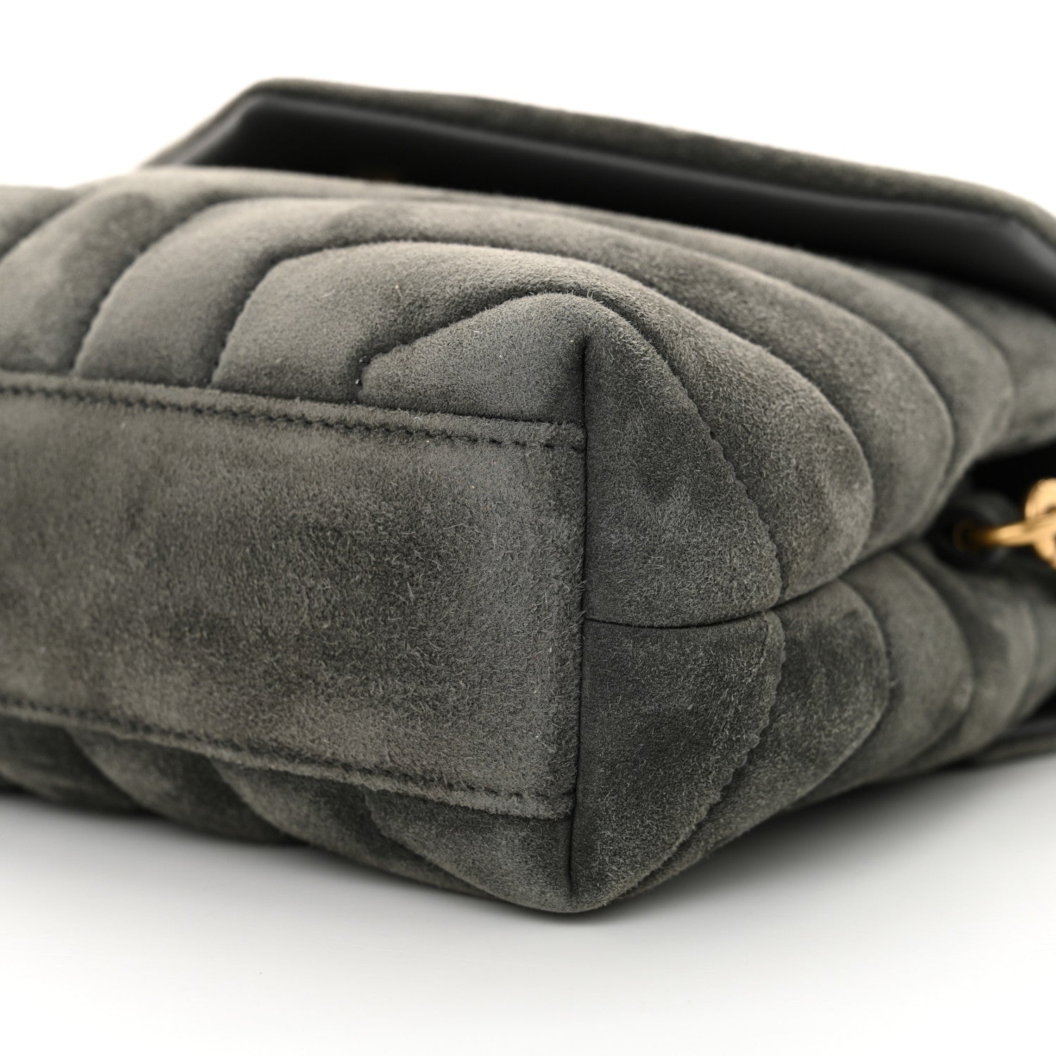 Saint Laurent Suede Y Quilted Monogram Toy Loulou Crossbody Bag Storm 10 of 10