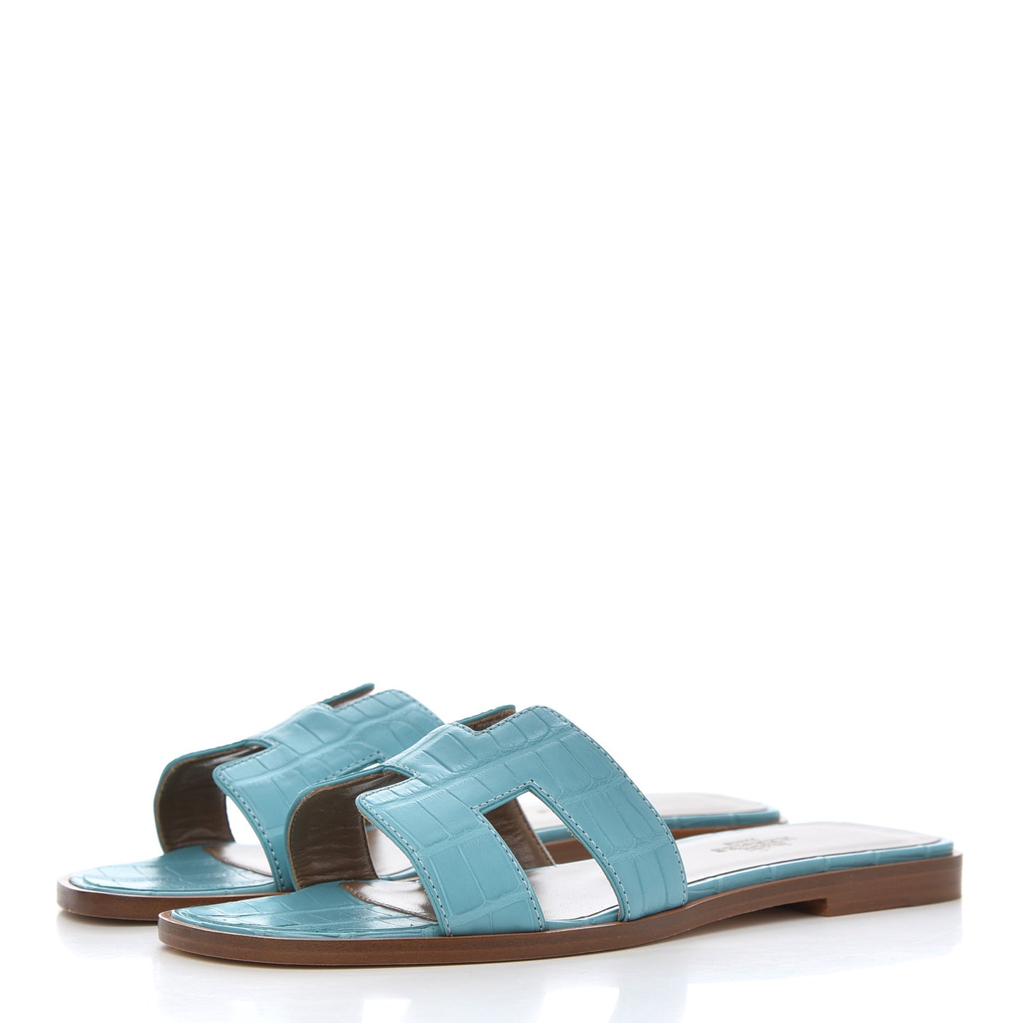 Matte Alligator Oran Sandals 36 Bleu Saint Cyr