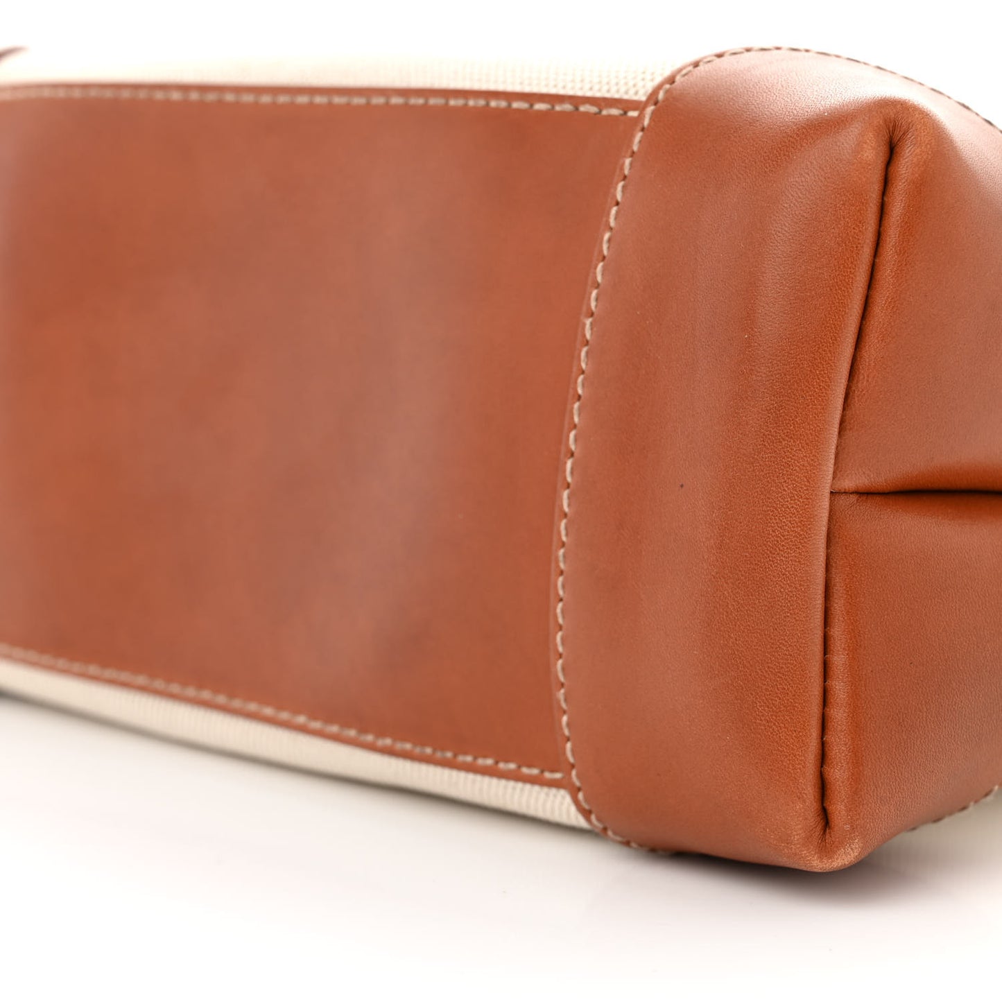 Washed Canvas Calfskin Small Andiamo Shoulder Bag Natural Light Wood