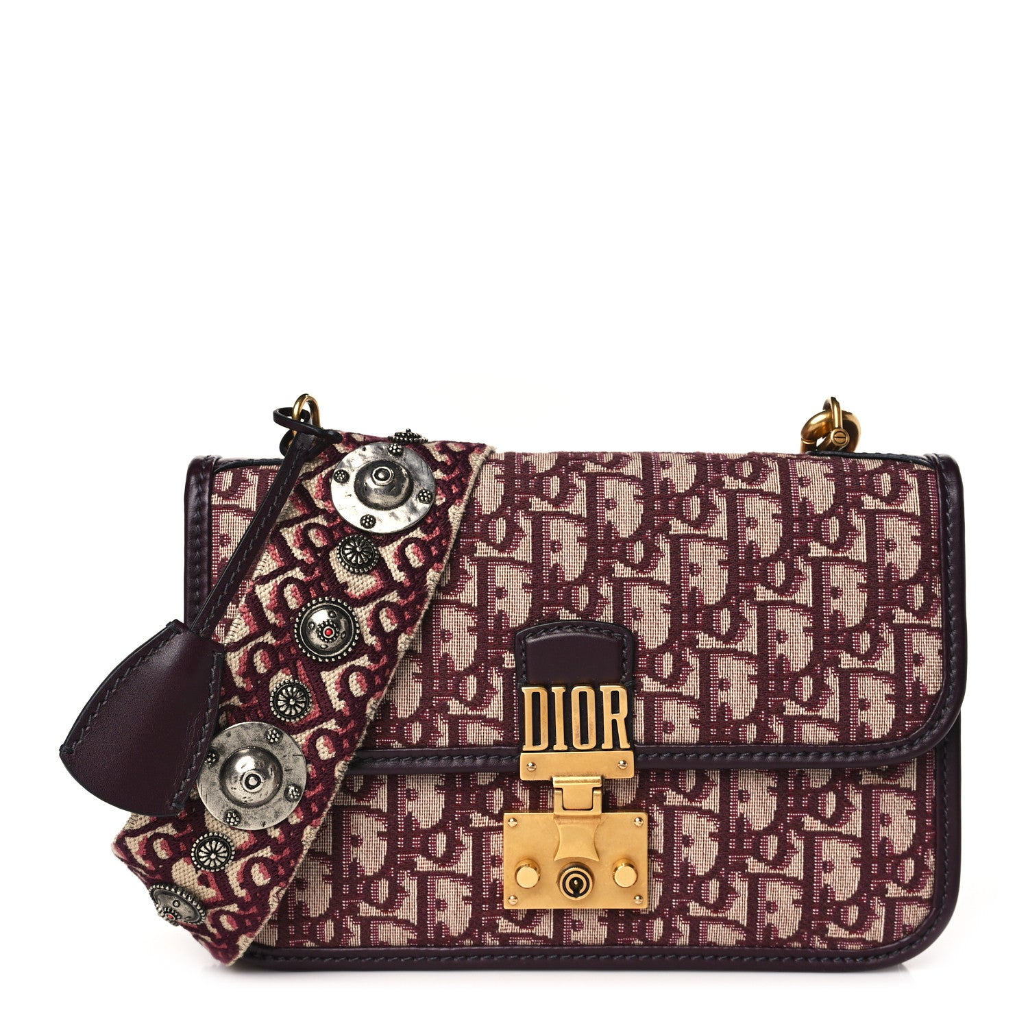 Christian Dior Oblique DiorAddict Flap Bag Burgundy 1241625
