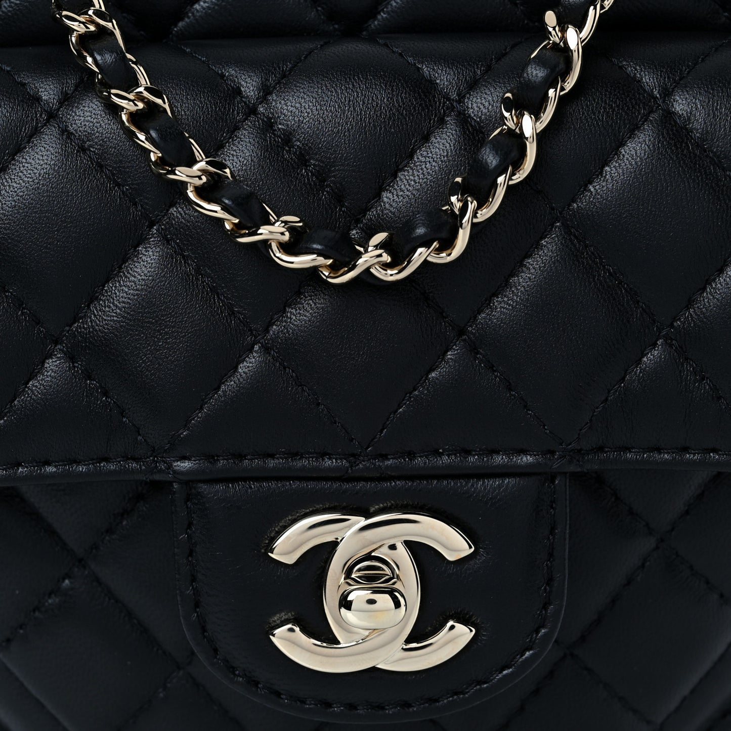Lambskin Quilted CC In Love Heart Bag Black