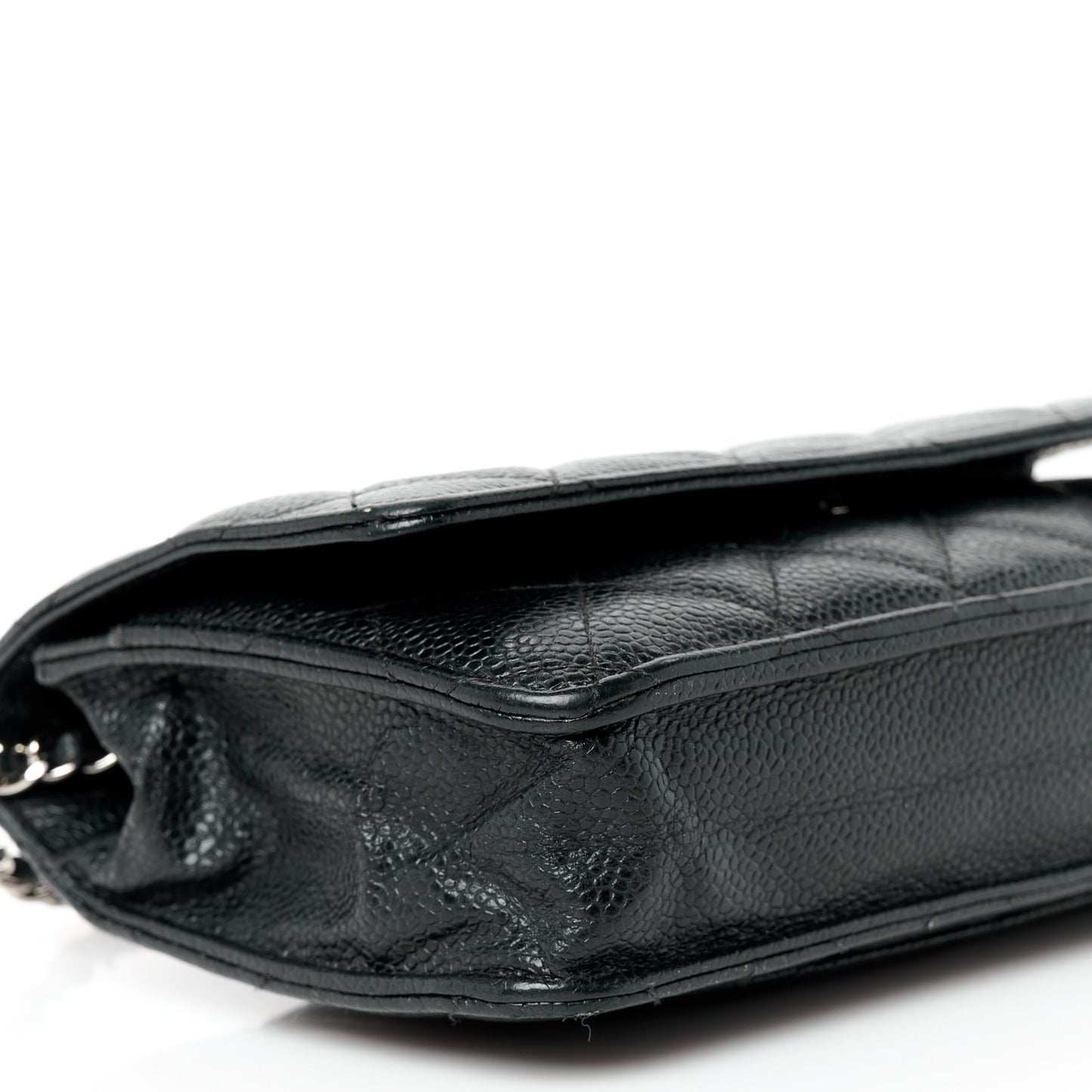 Caviar Quilted Wallet on Chain WOC Black