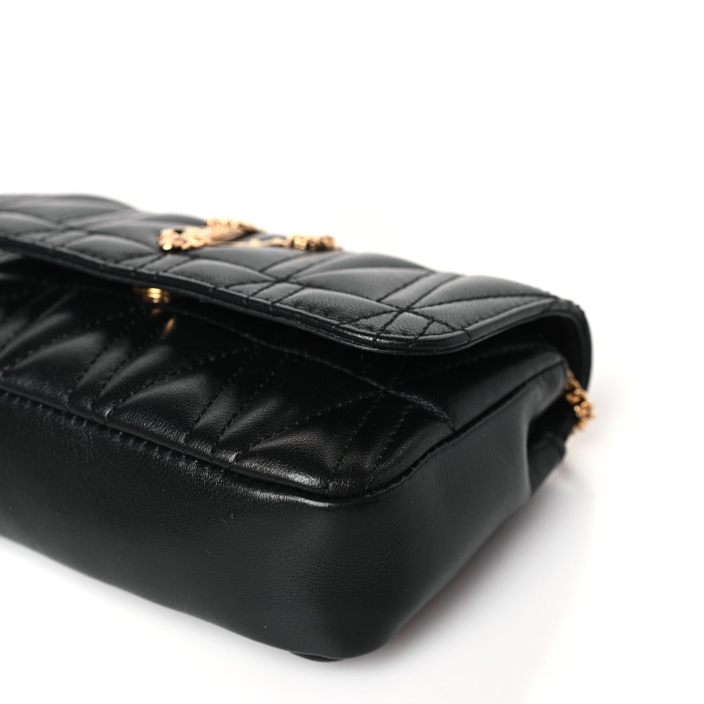Nappa Quilted Virtus Evening Bag Black