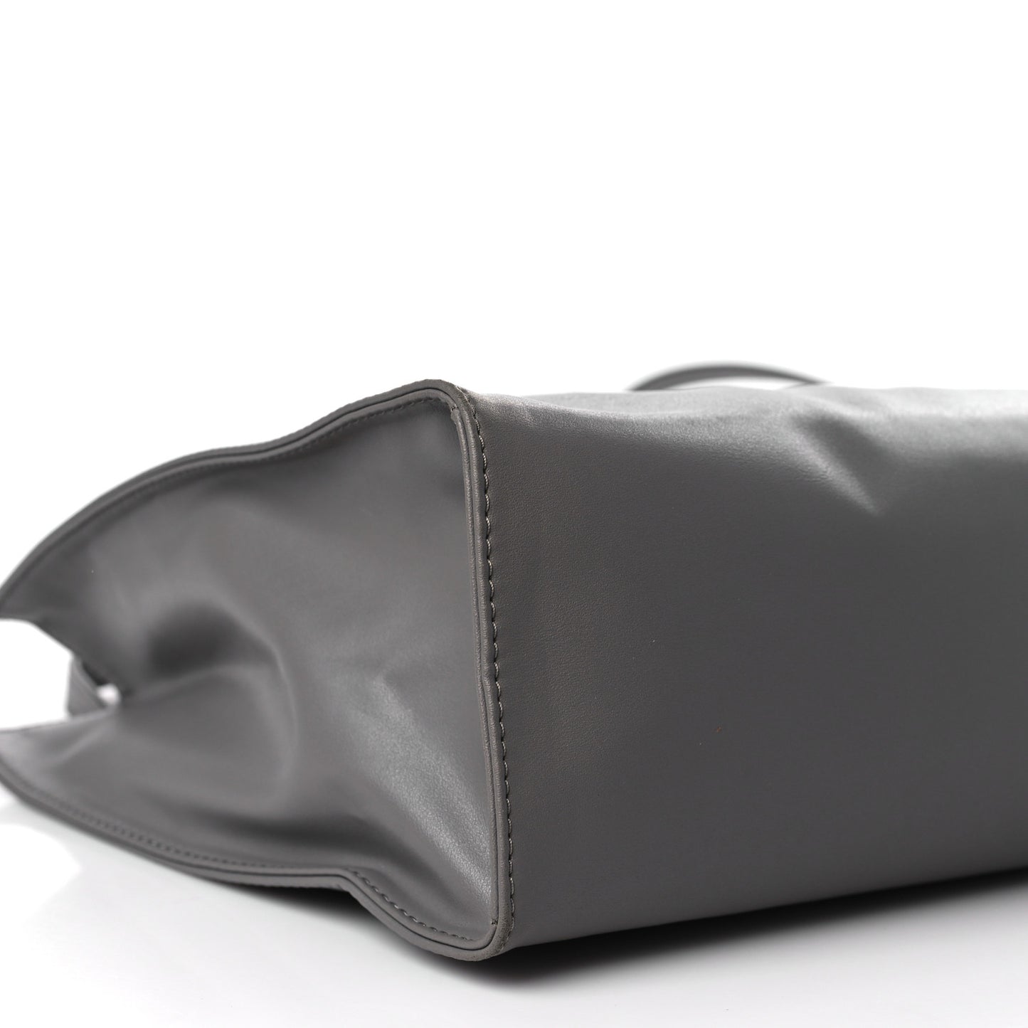 Vegan Leather Medium Shopping Bag Grey